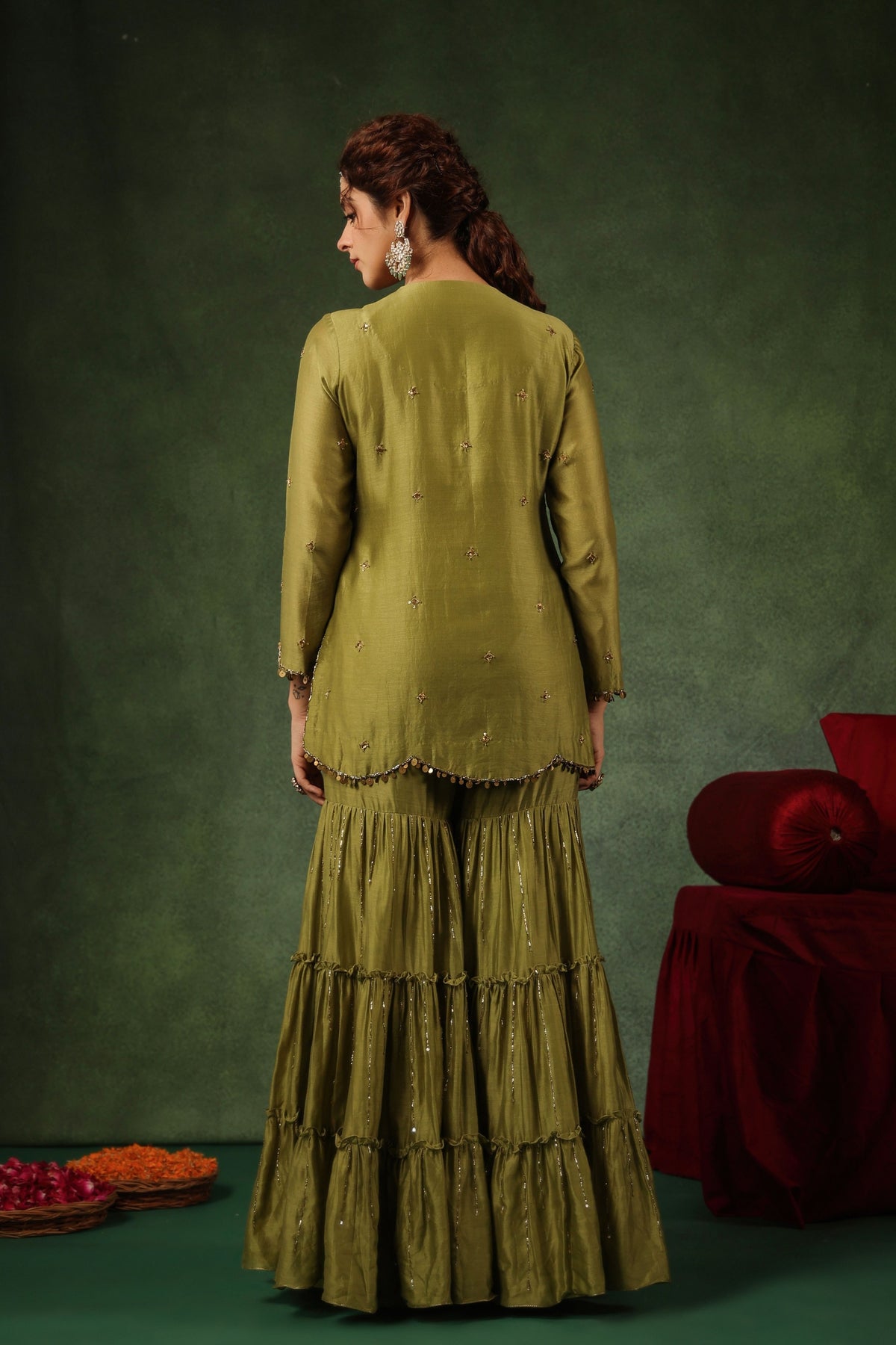 Green Sharara Set