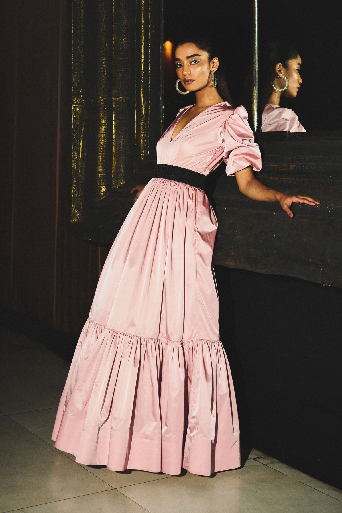 Powder Pink Belted Gown