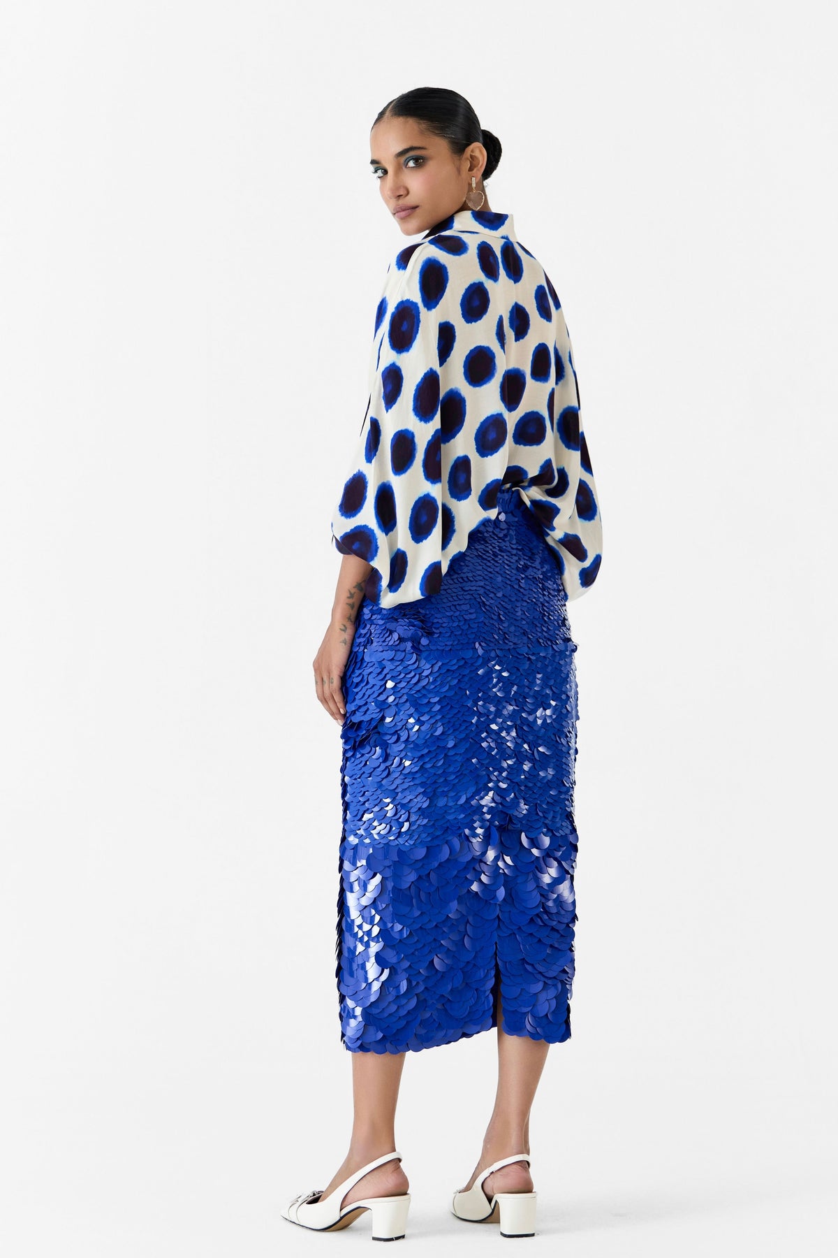 Indigo Sequin Skirt