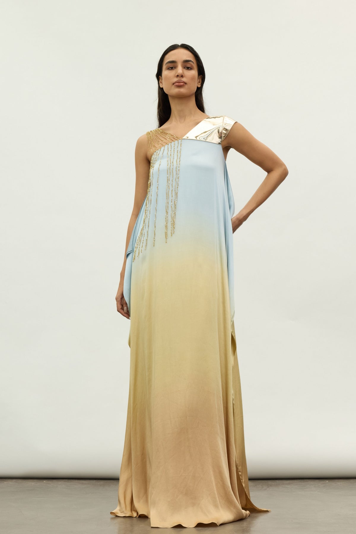 Sequins &amp; Metallic Asymmetric Dress