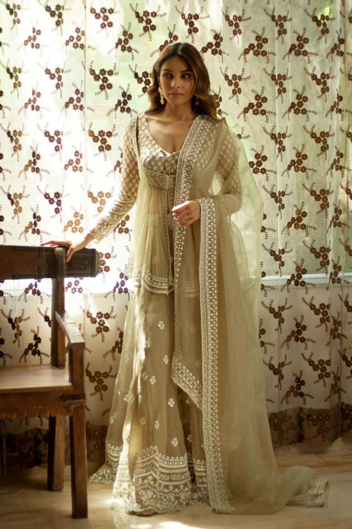 Beige Sharara Set