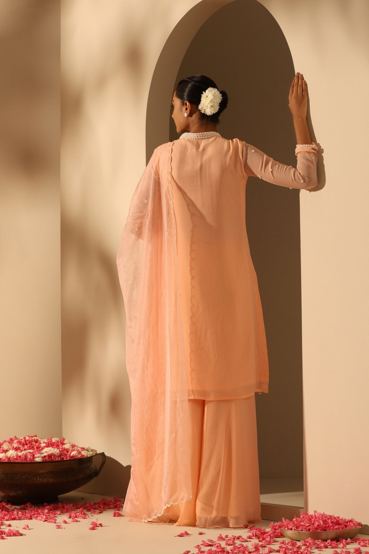 Chanda Orange Kurta Set