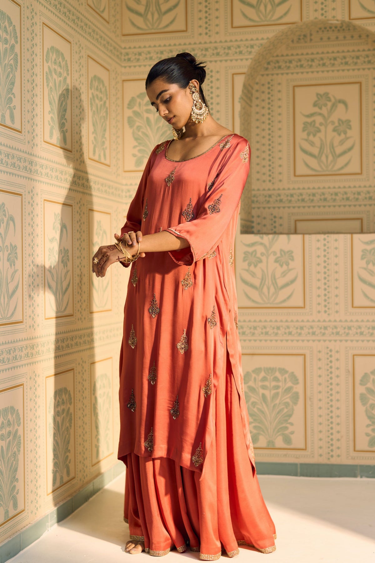 Orange Chavi Lehenga Set