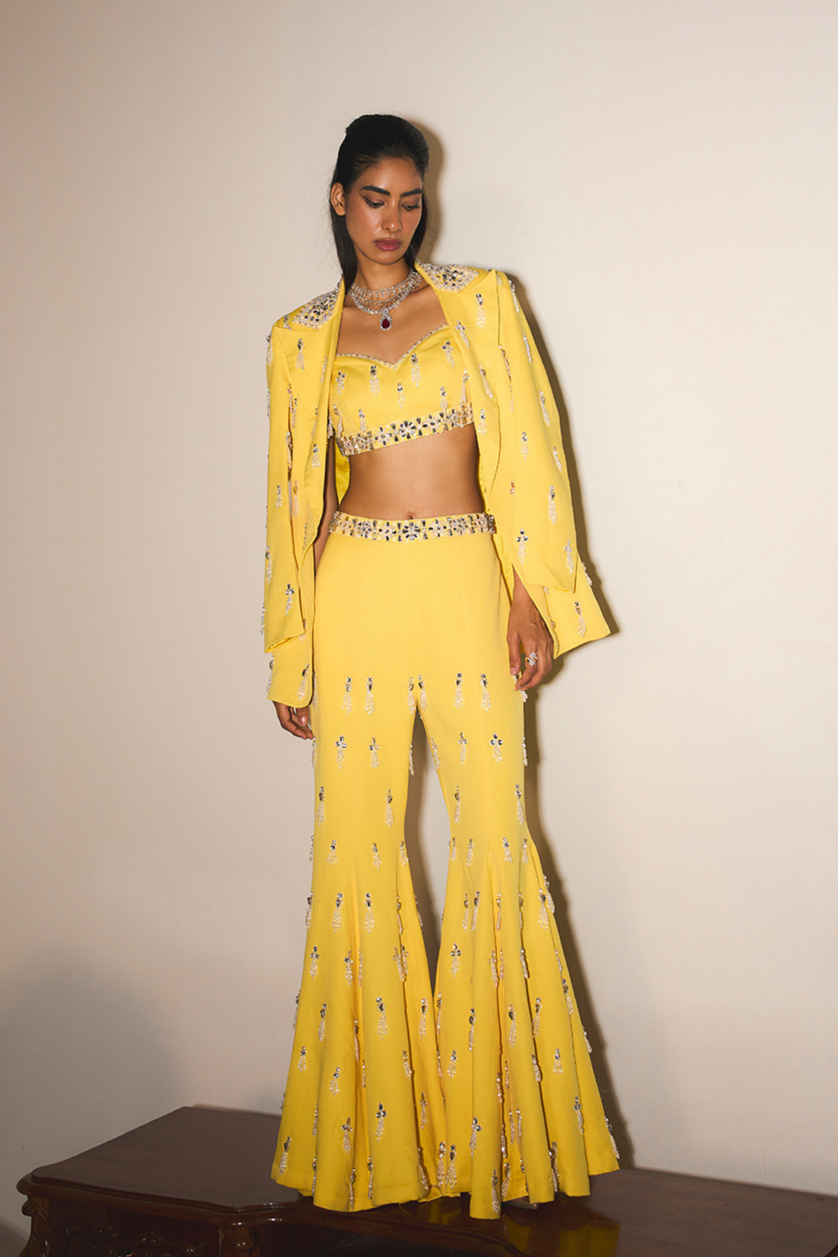 Pineapple Yellow Sharara Set