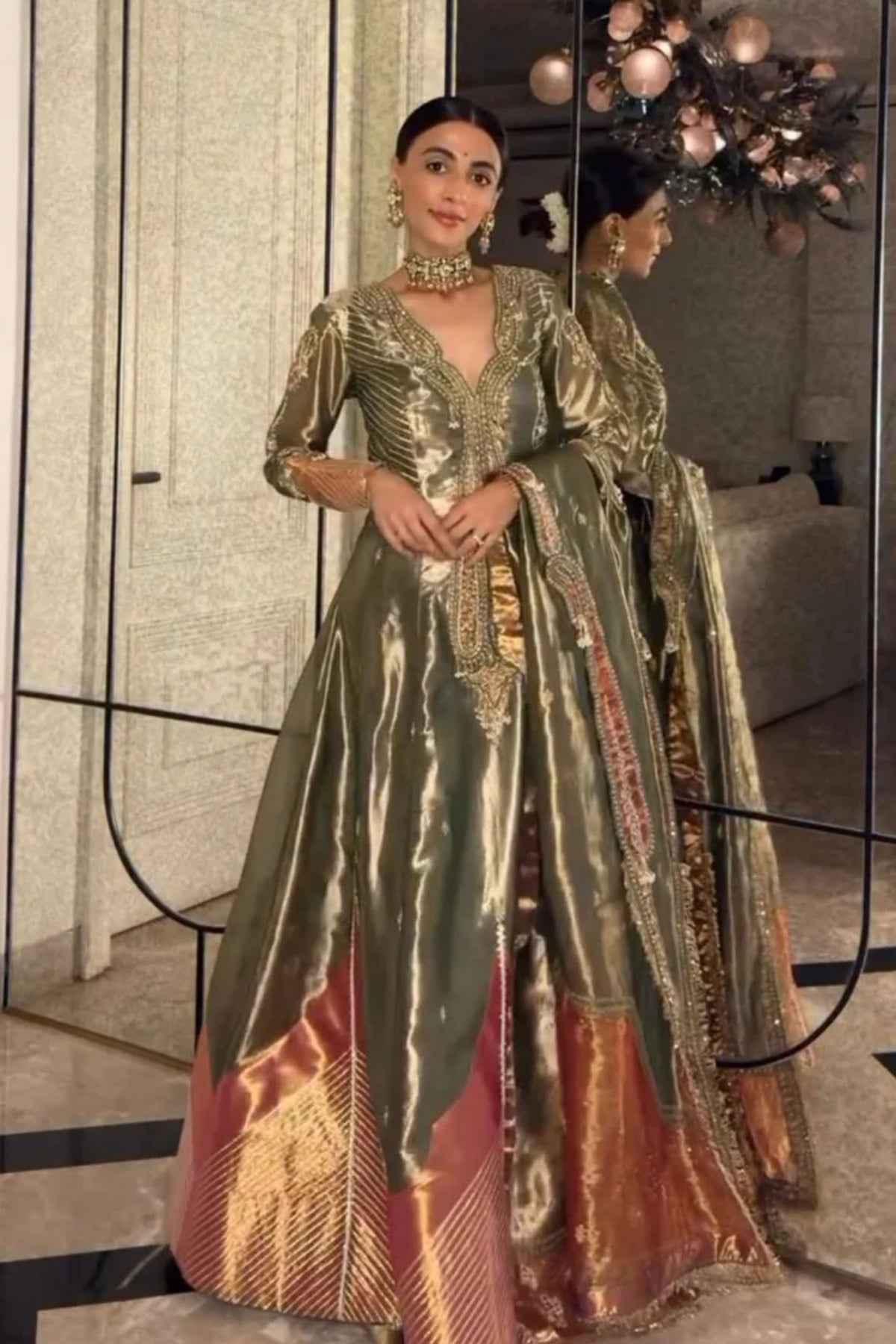 Emerald Anarkali With Dupatta