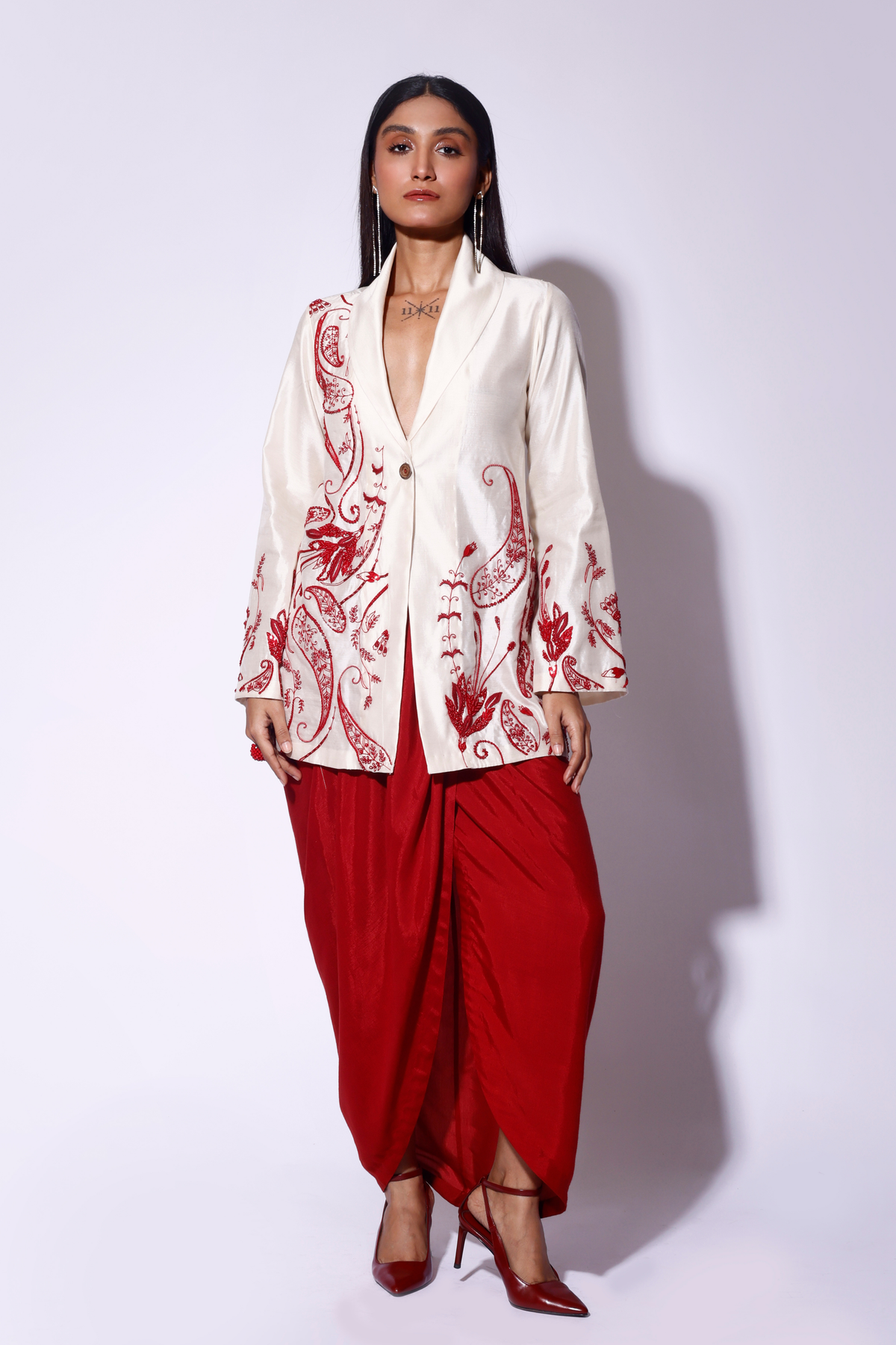 Silk Embroidered Blazer