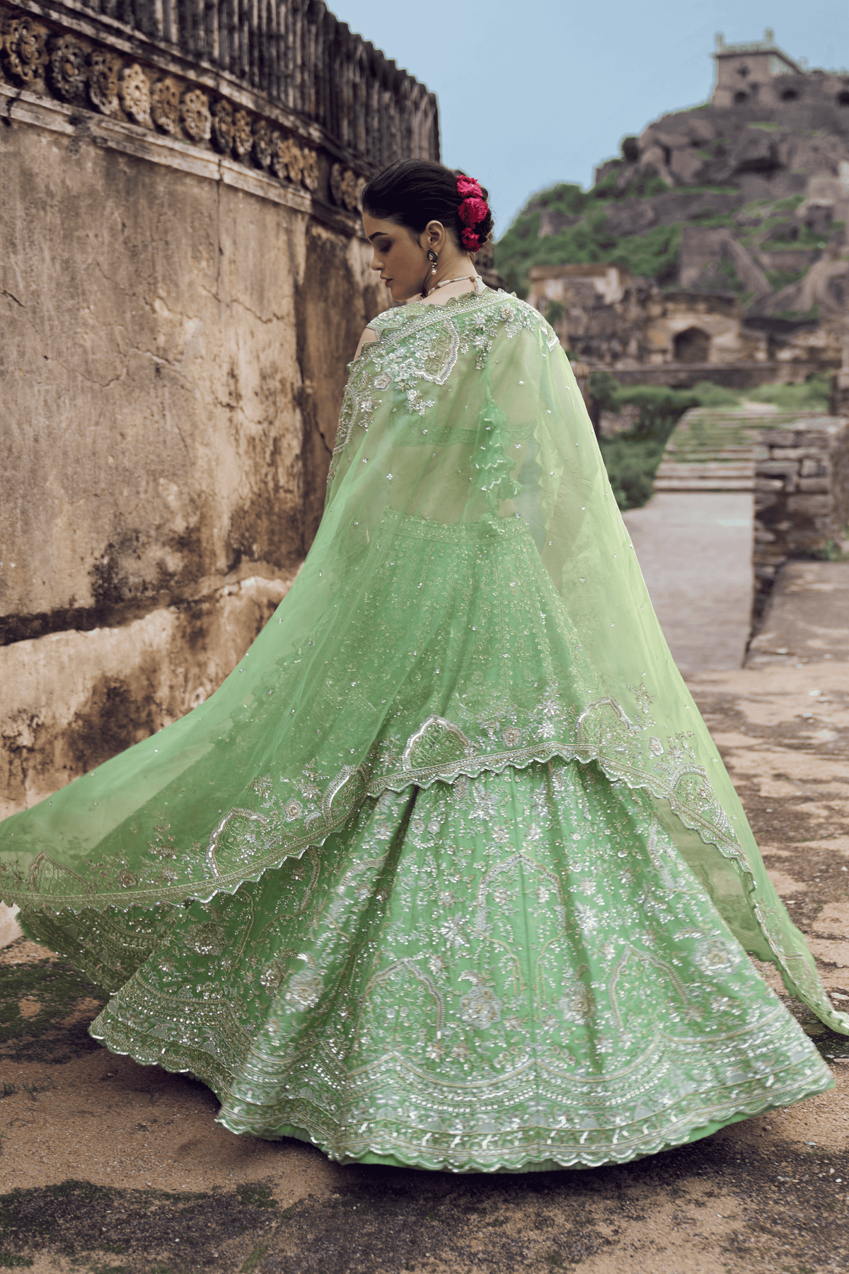 Green Naina Lehenga Set