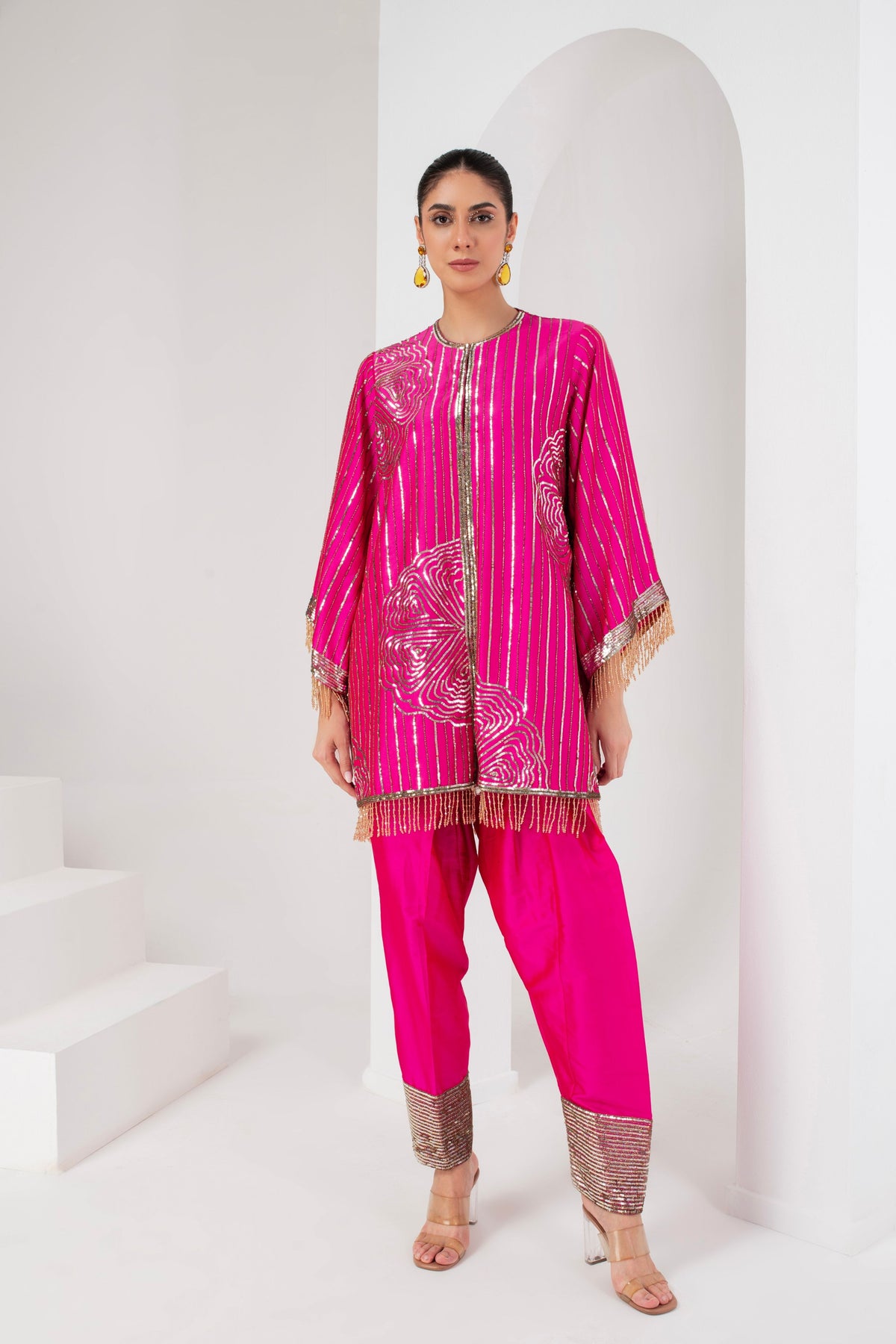 Fuschia Pink Short Kurta Set