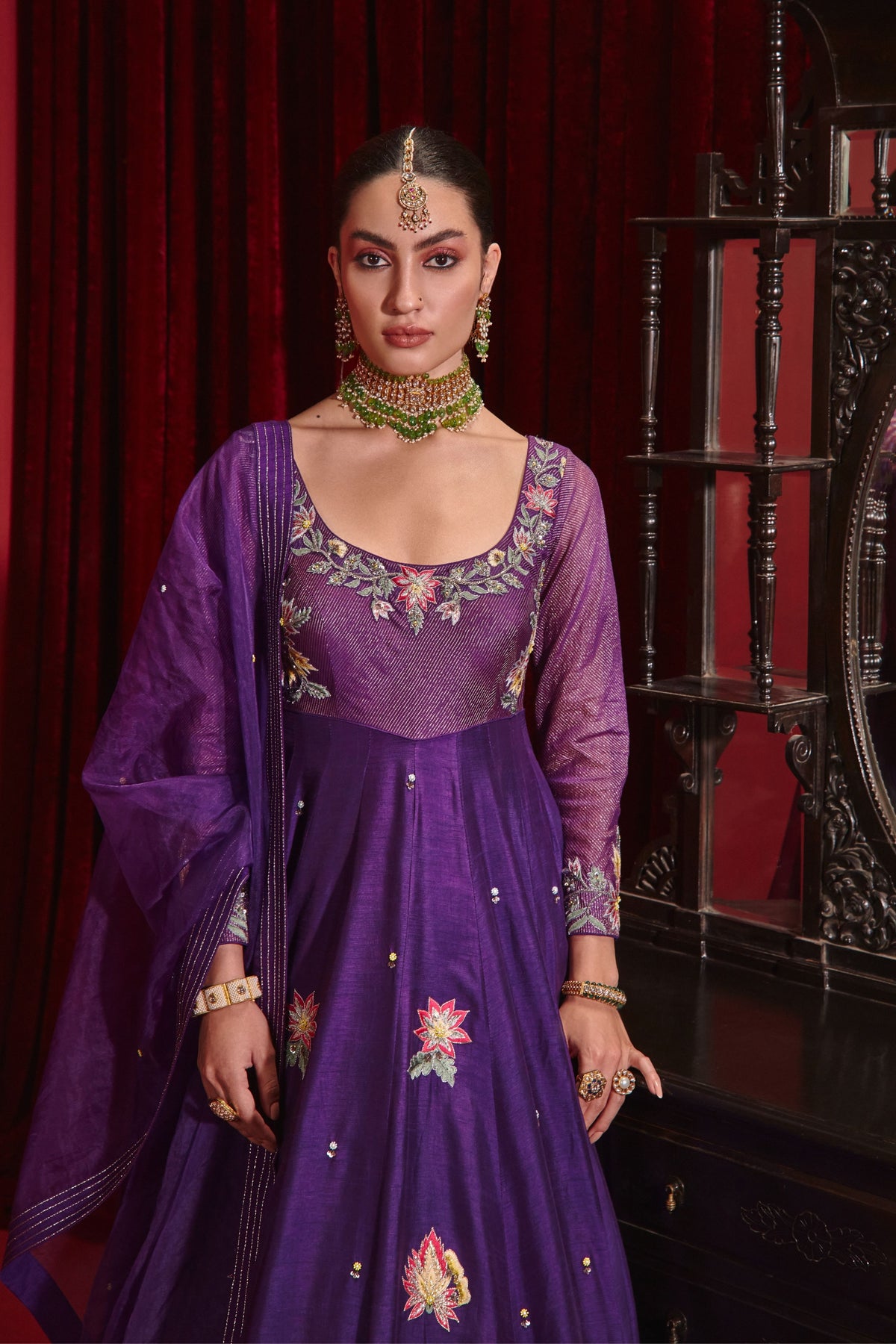 Purple Saloni Anarkali Set