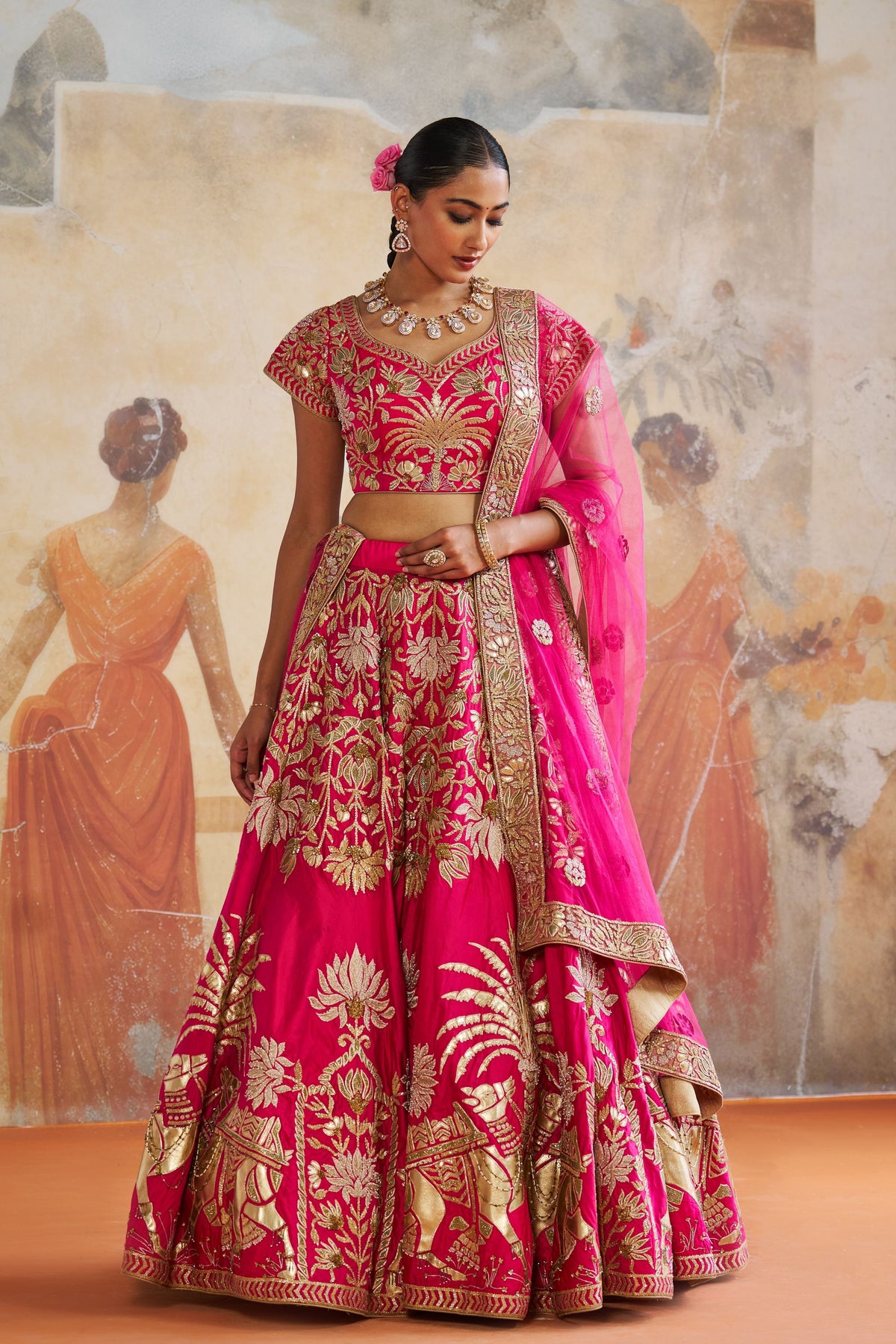 Fuschia Pink Lehenga Set