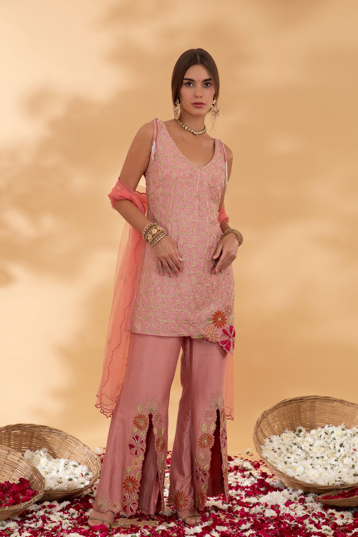 Dusty Rose Short Kurta Set