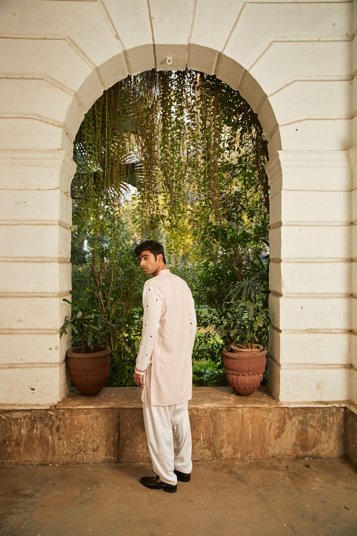 Silk Mirrowork Kurta With Salwar