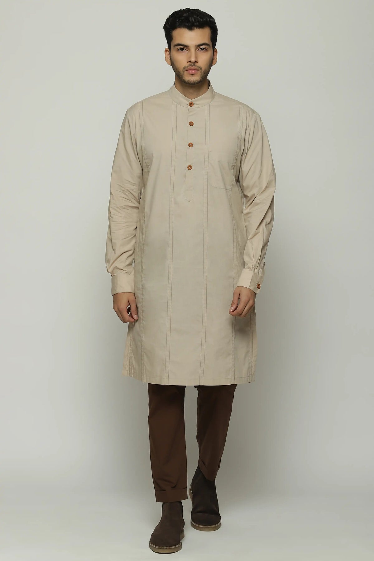 Spaced Out Stripes Long Kurta