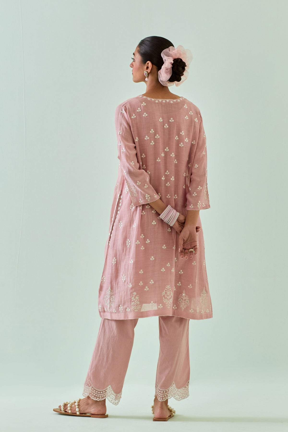 Pink Kalidar Kurta Set