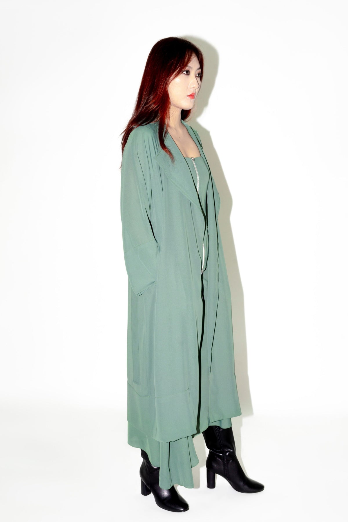 Alma Olive Green Trench Coat