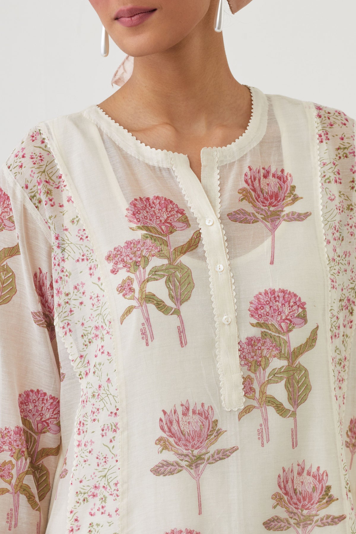 Pink Bloom Kurta Set