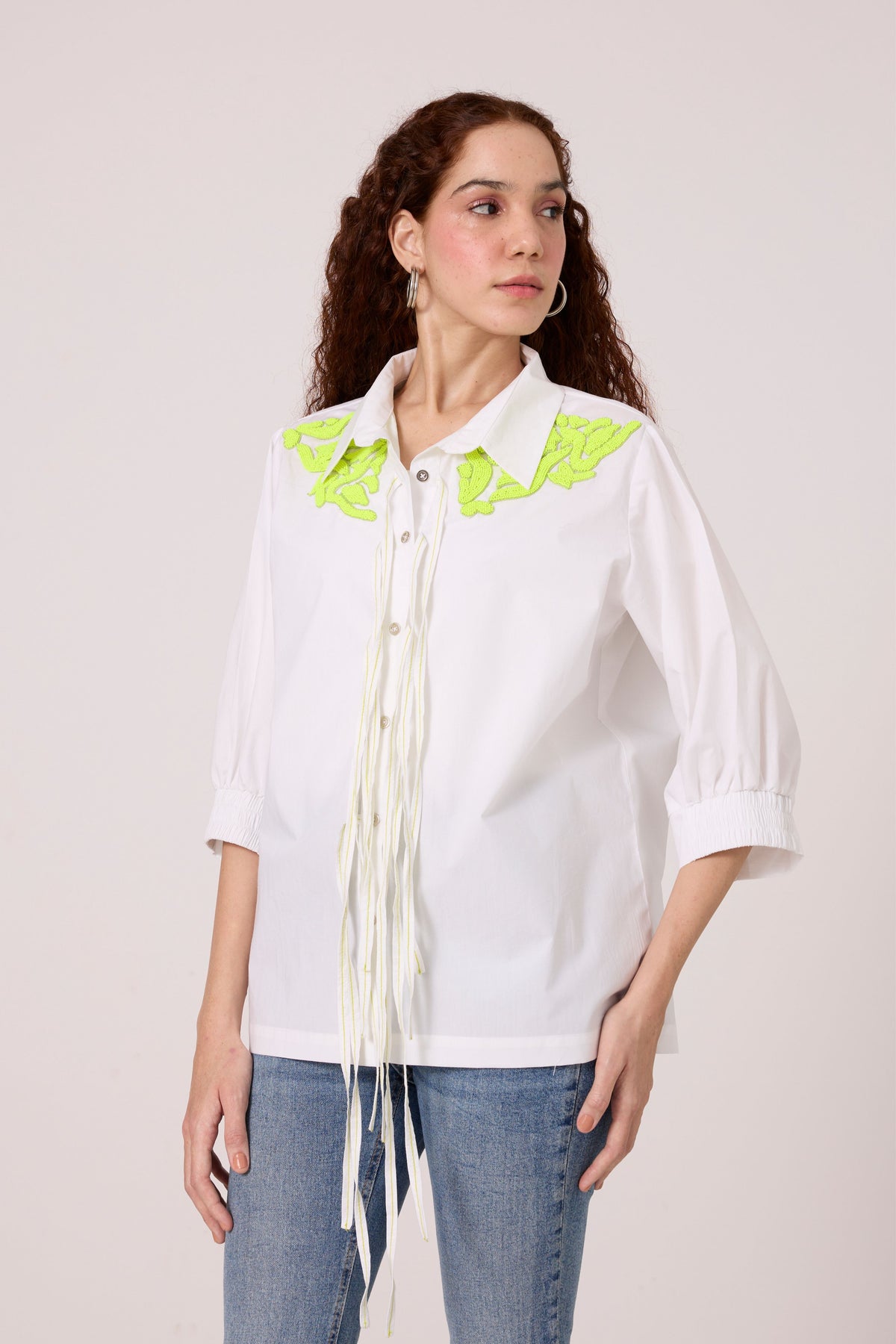 Emory Applique White Shirt