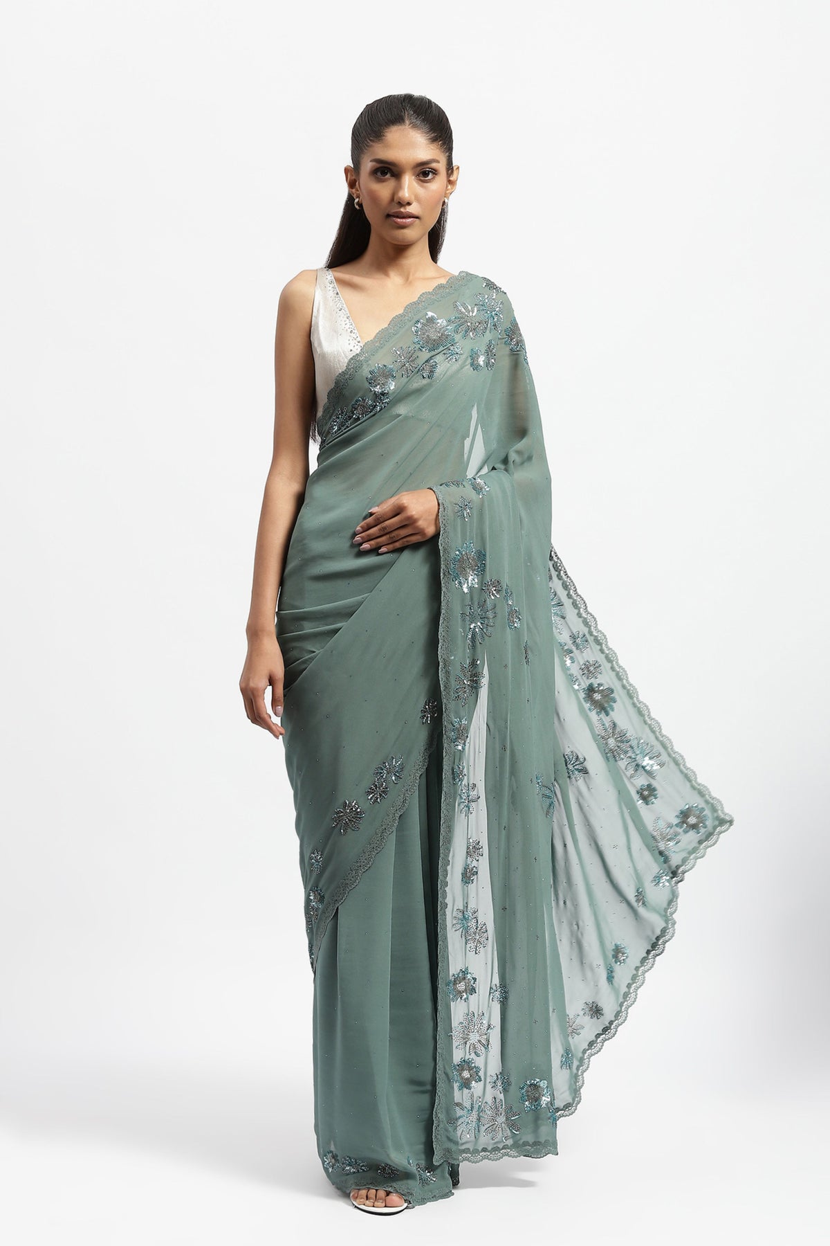 Half Past Noon Embroidered Saree