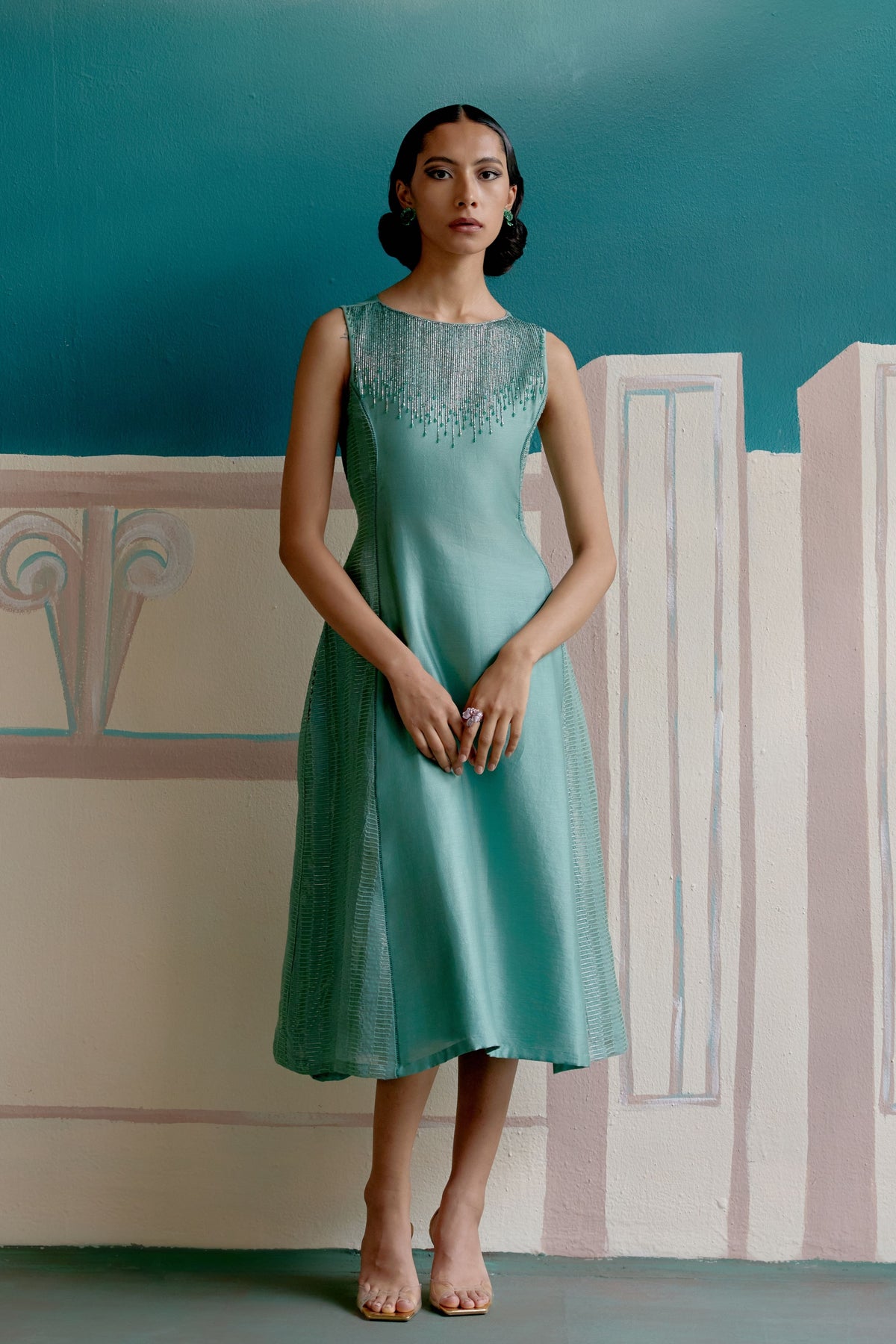 Aqua Green Midi Dress