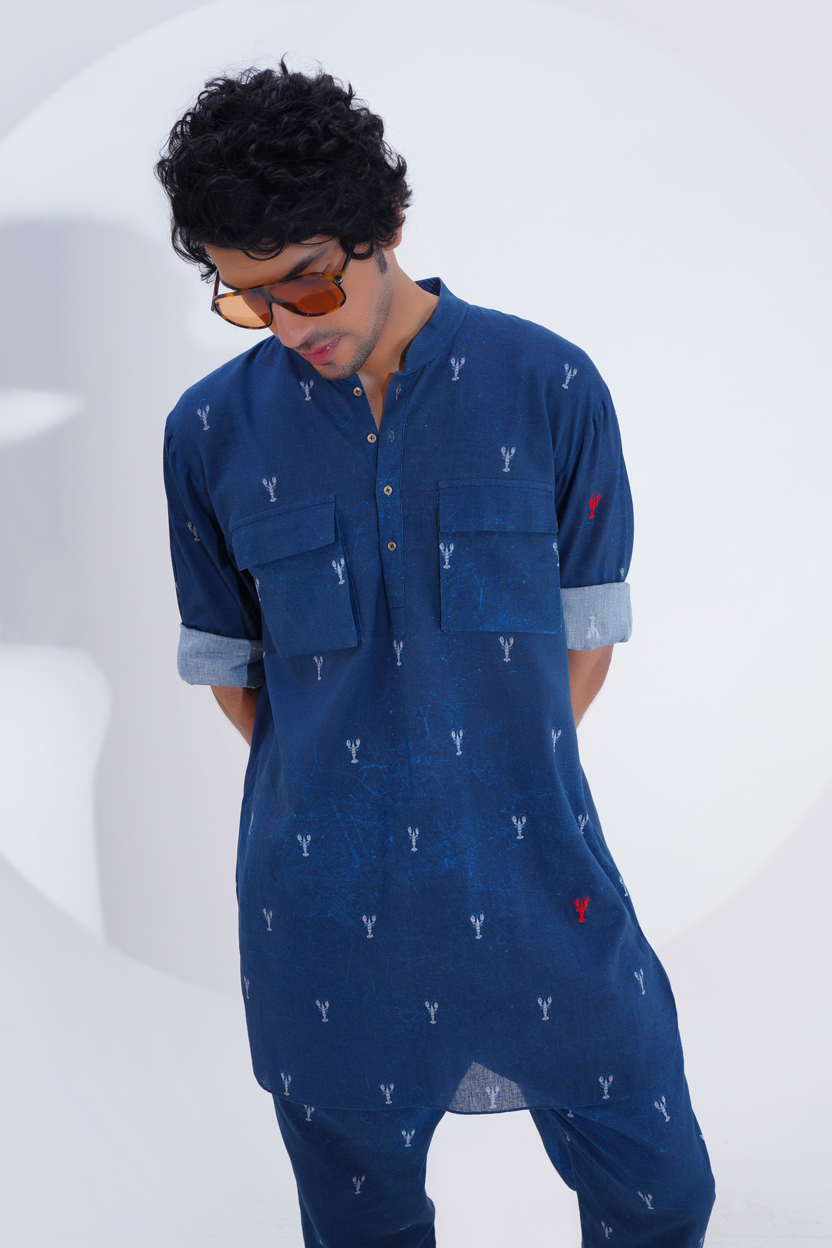 Indigo Lobster Printed Kurta Set