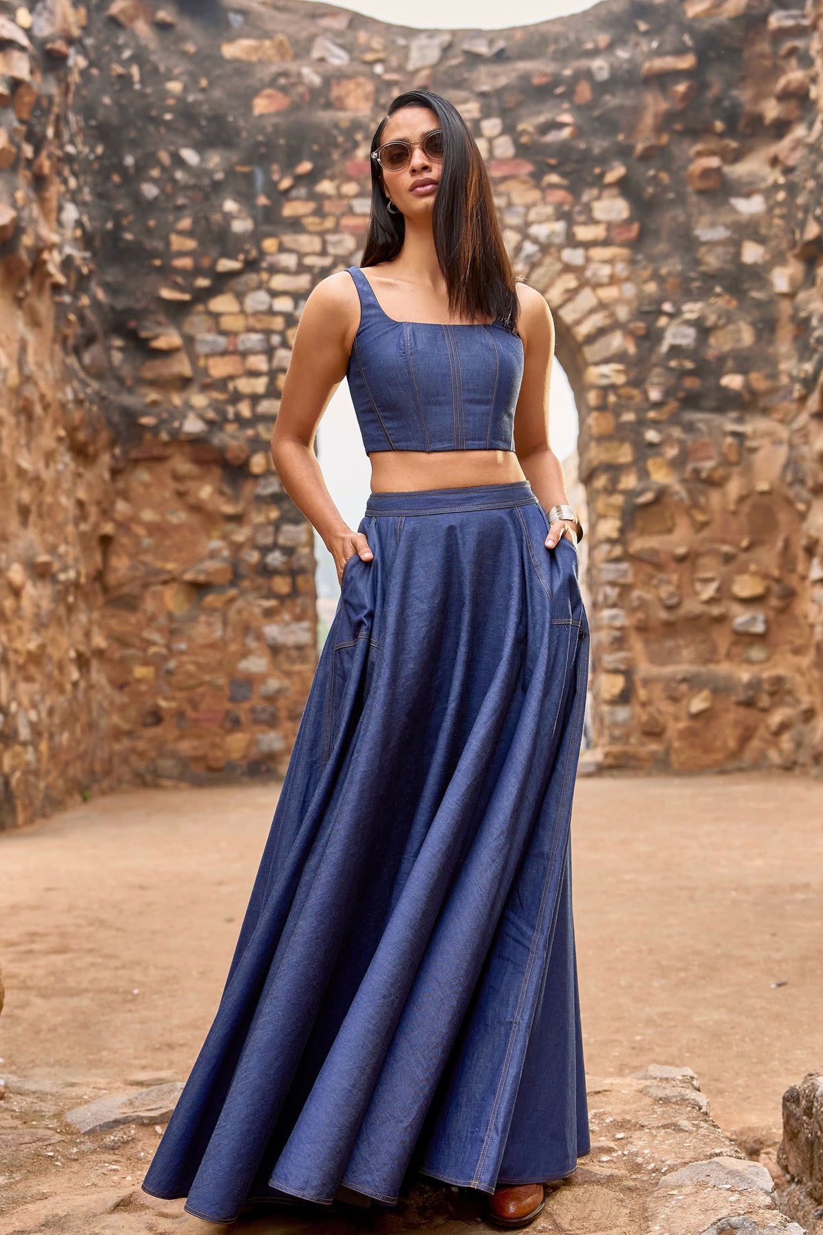 Indigo Maxi Skirt