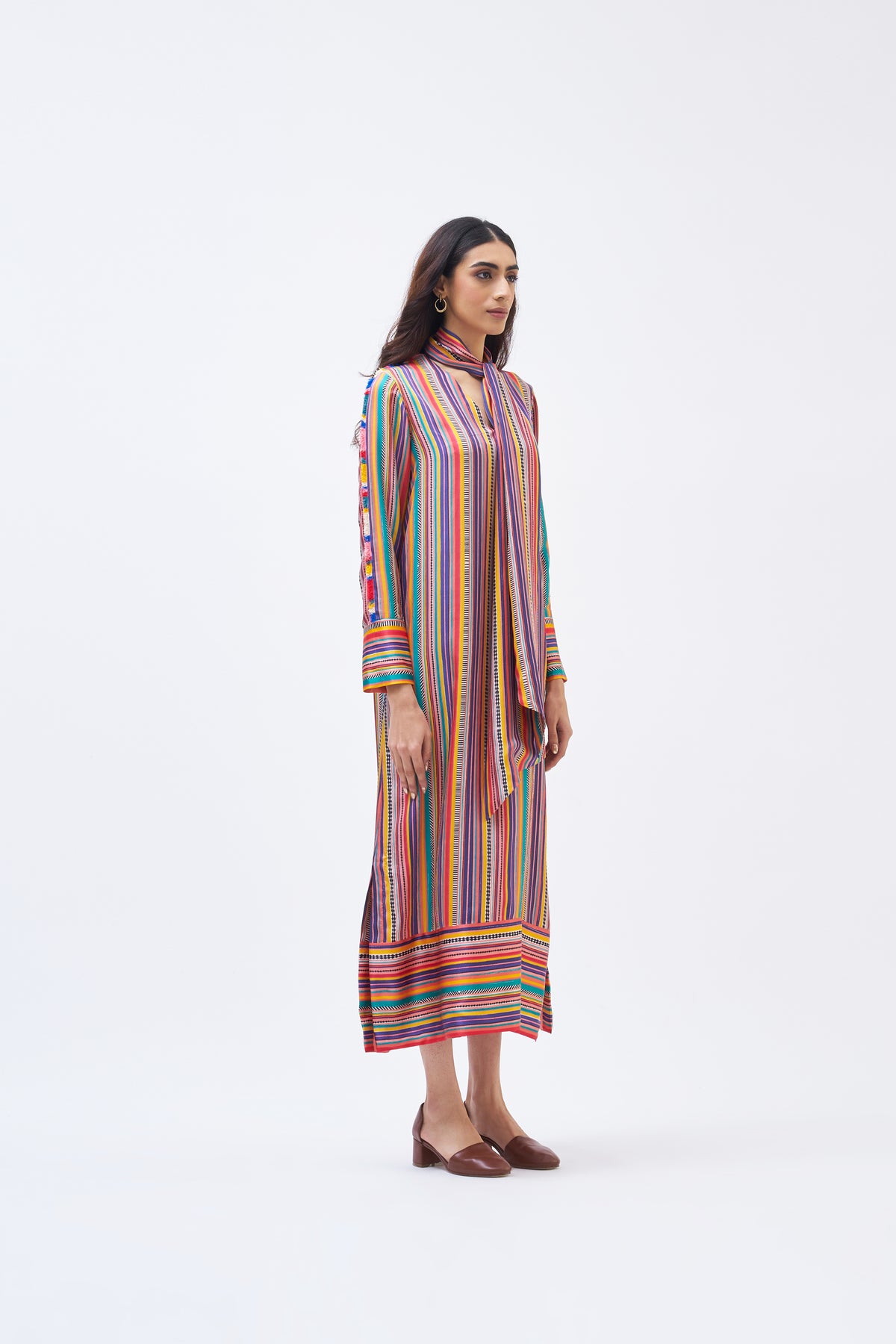 Charley Stripe Technicolour Kaftan Dress