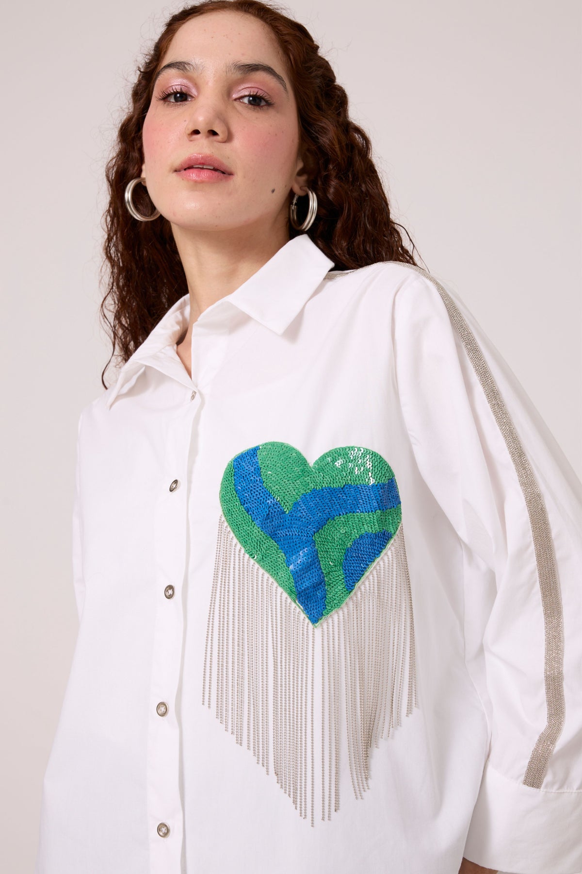 Emille Applique Bright White Shirt