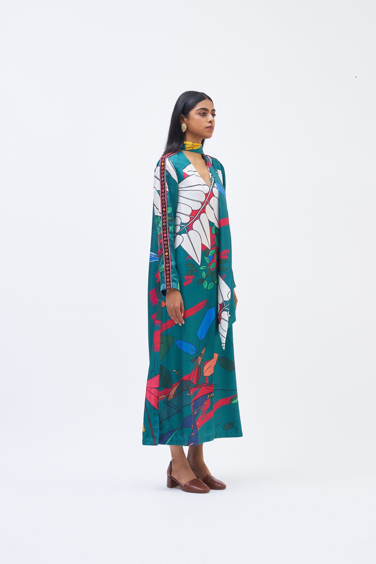 Kaya&#39;s Habitat Emerald Kaftan Dress