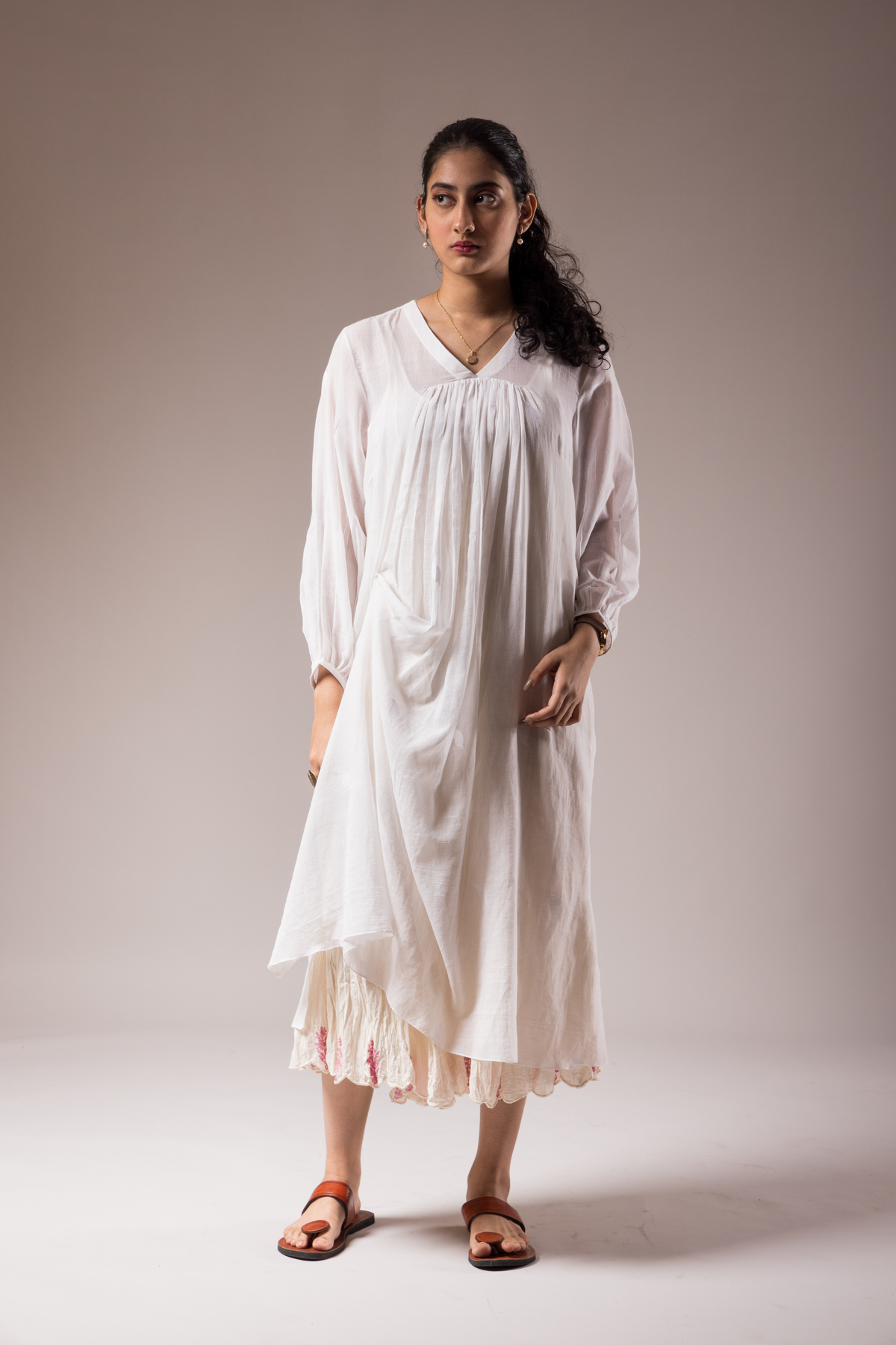 White Khadi Dress