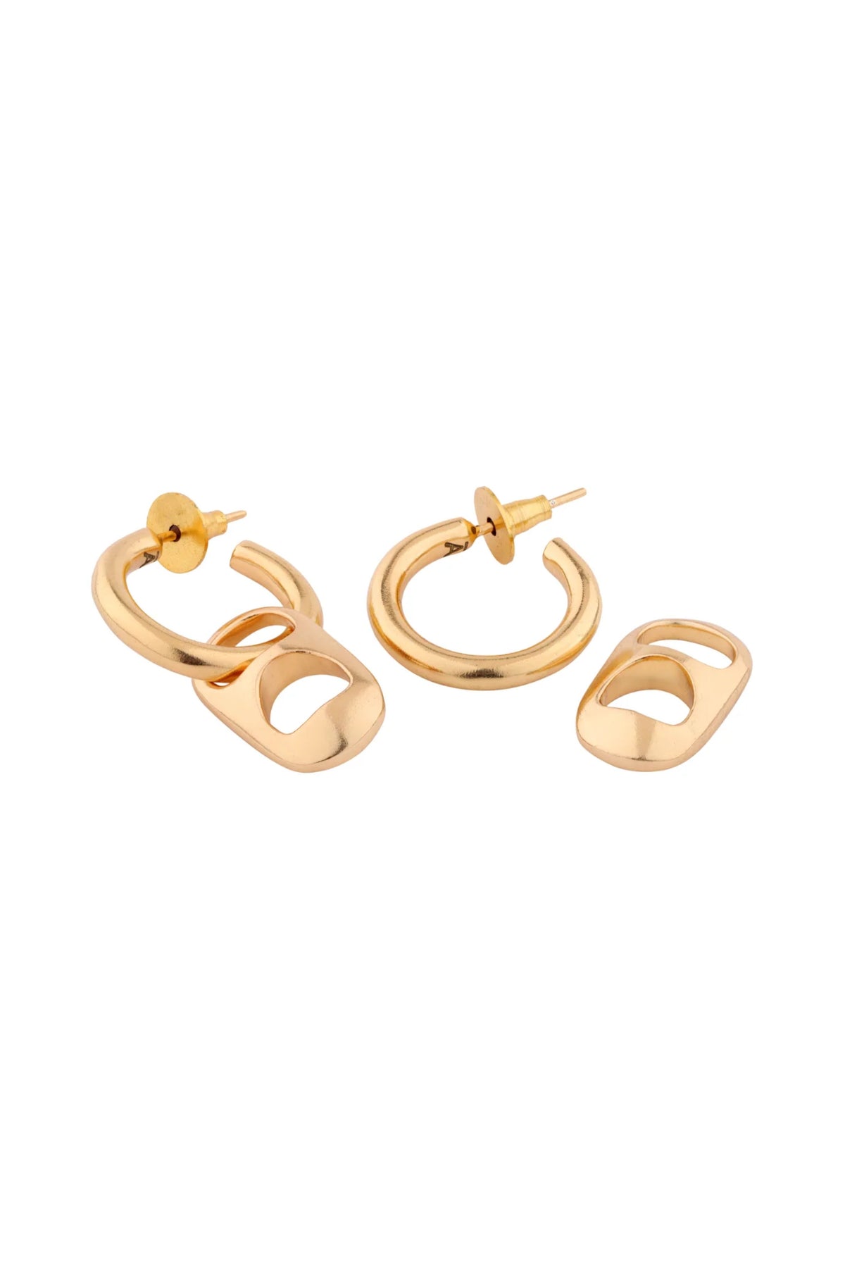 Golden Can Hoops Earring