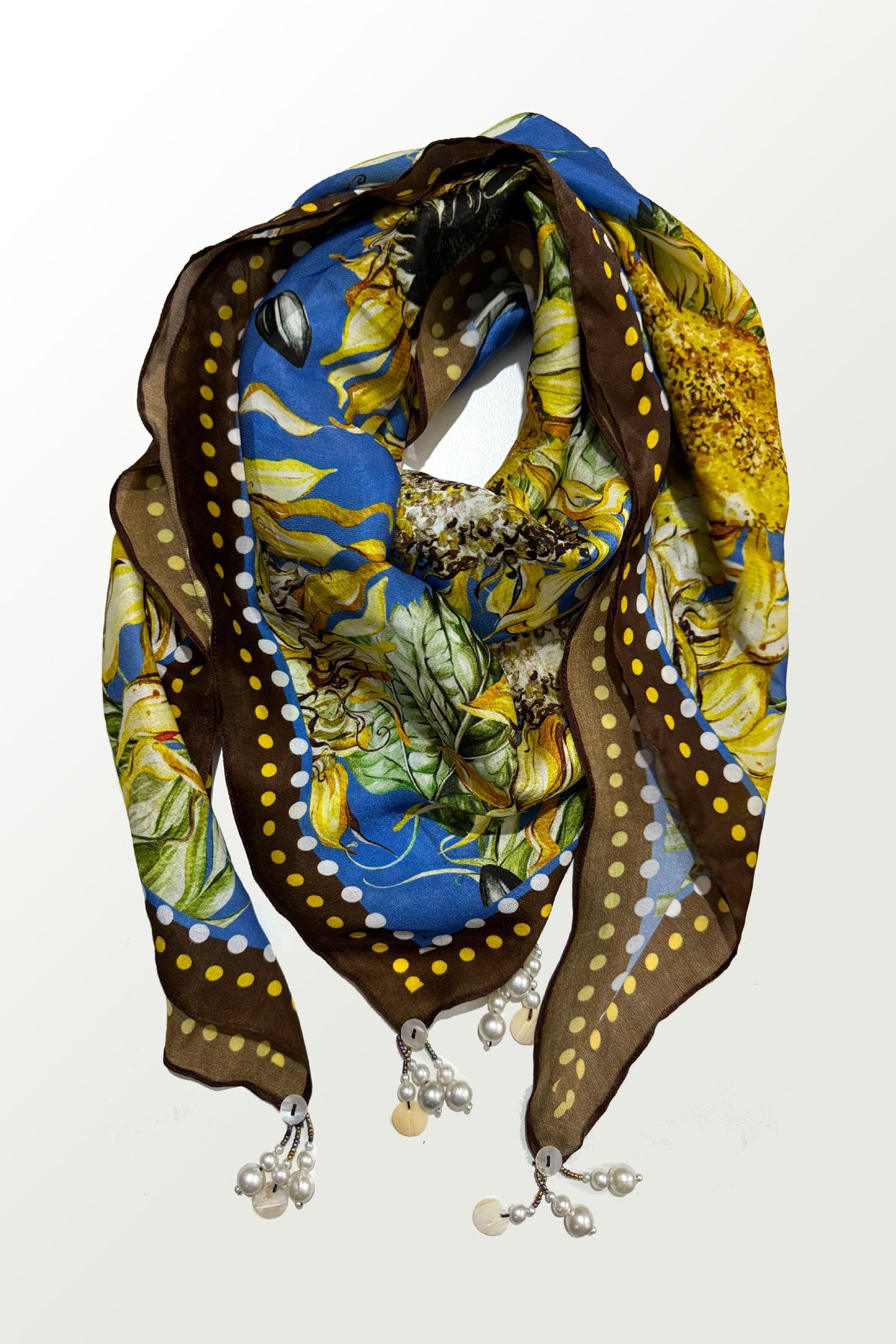 Sun Flower Satin Scarf