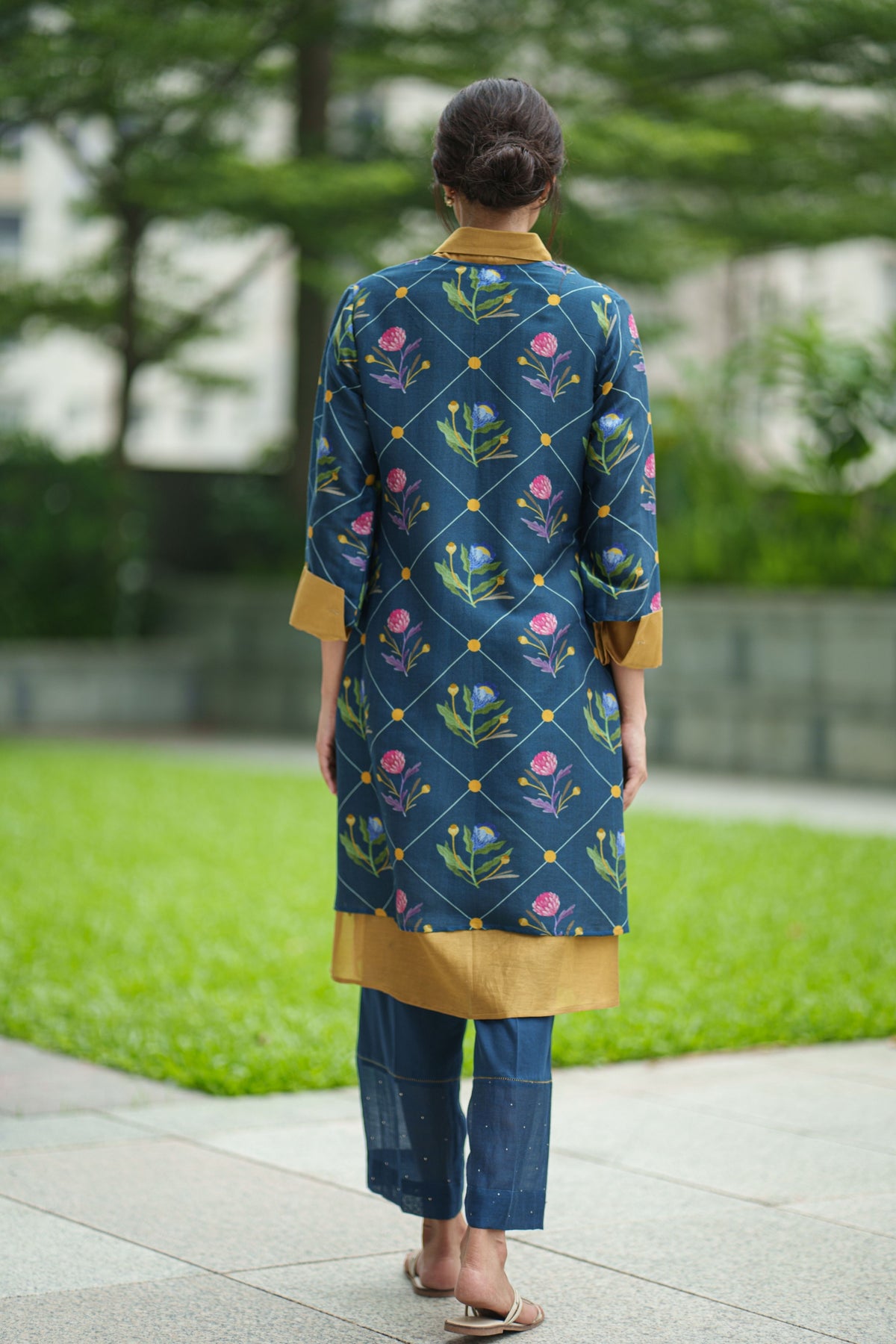 Dahlia Blue Geo Kurta Set