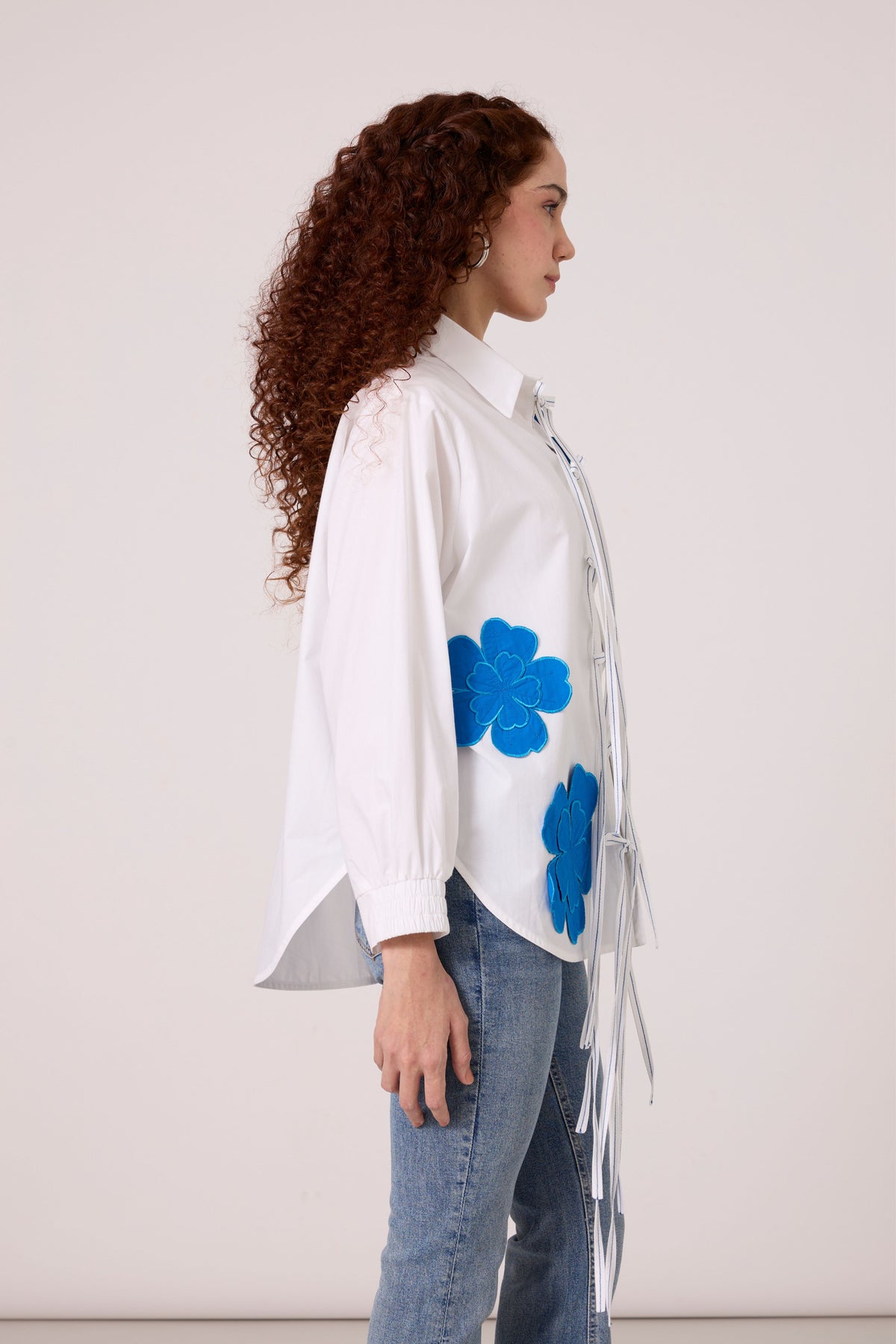 Ariel Applique Aster Blue Shirt