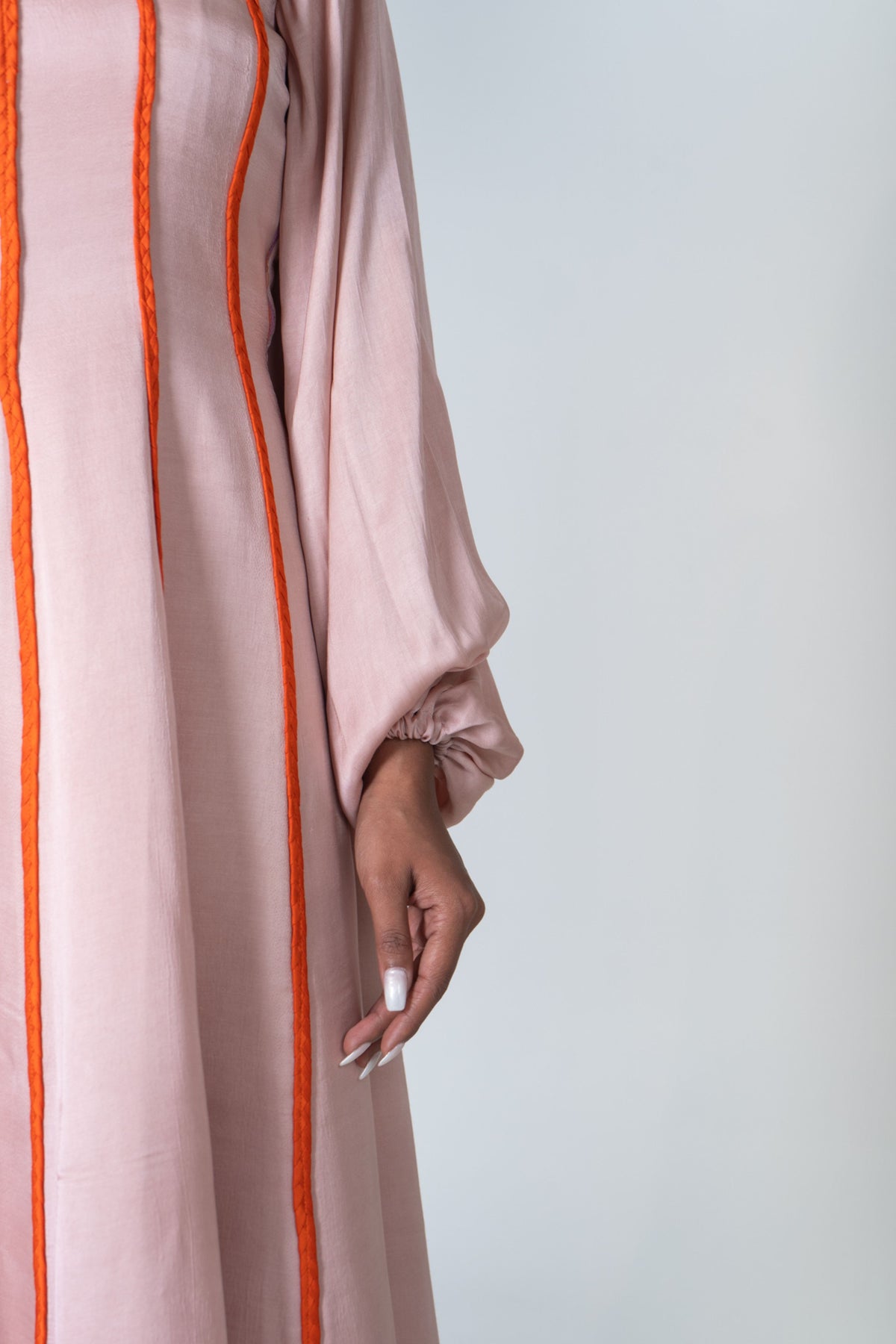 Pink Maxi Dress- Orange Braids