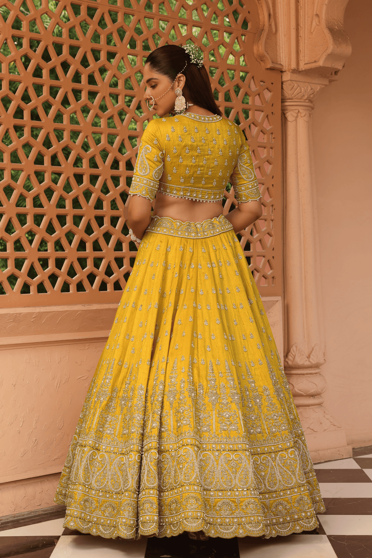 Uzma Mustard Lehenga Set