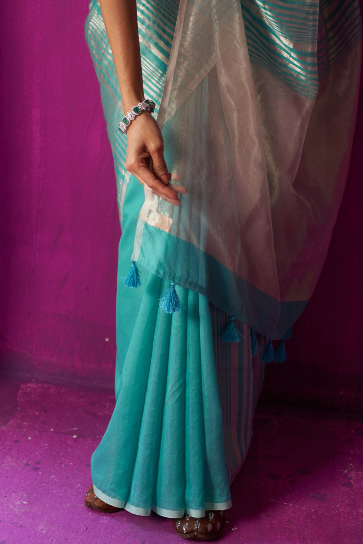 Shabana Turquoise Saree