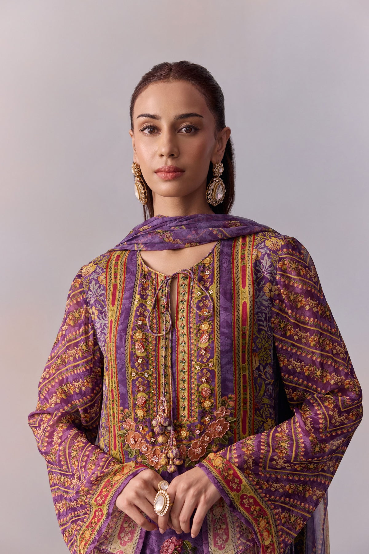 Purple Asma Sharara Set