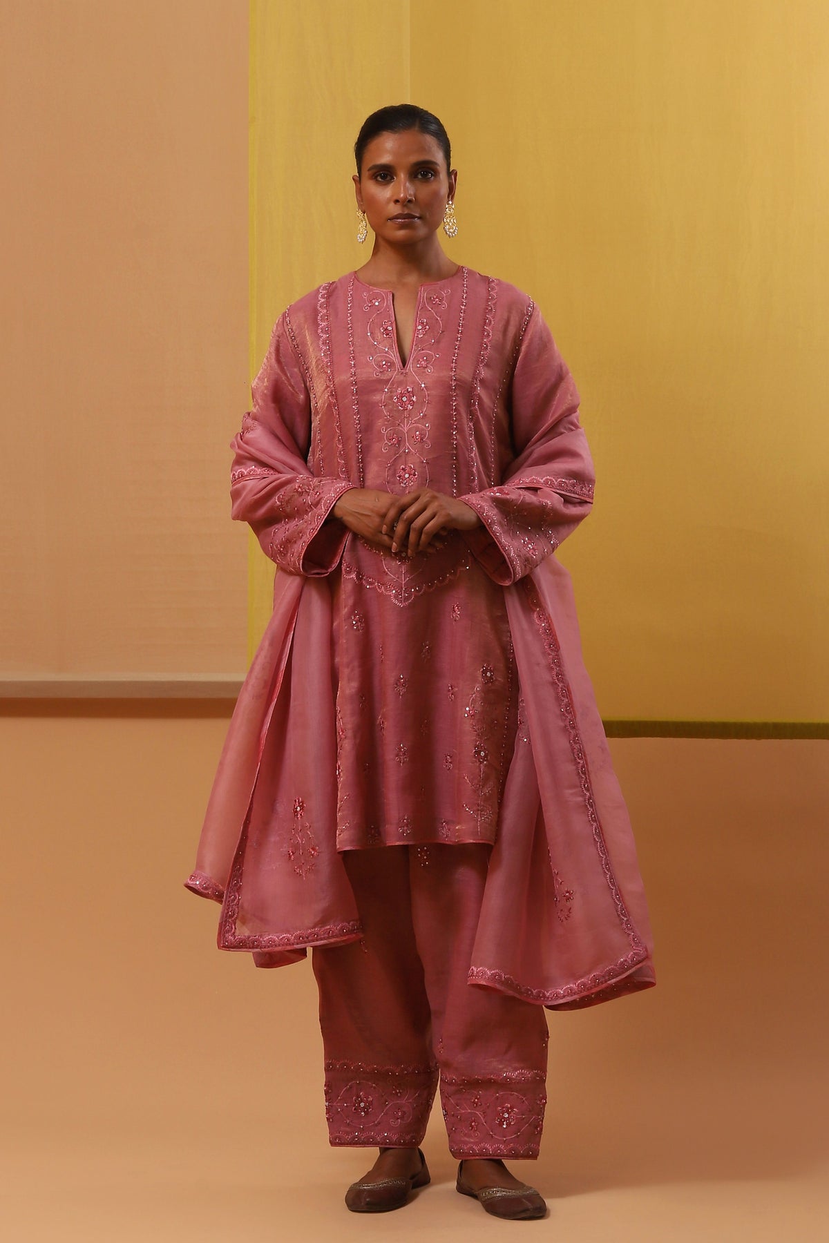 Rose Pink Short Kurta Set