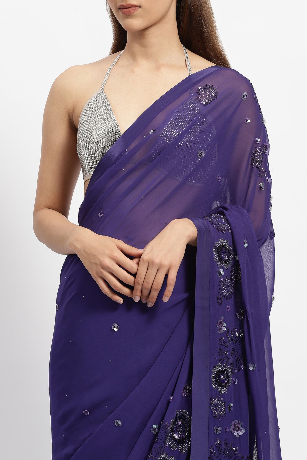 Purple Haze Embroidered Saree