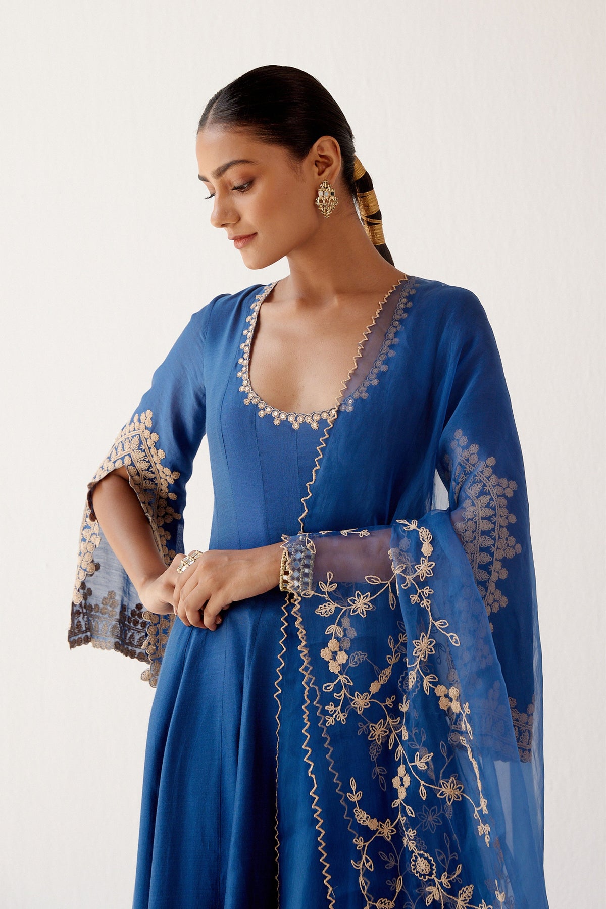 Blue Dori Embroidered Anarkali Set