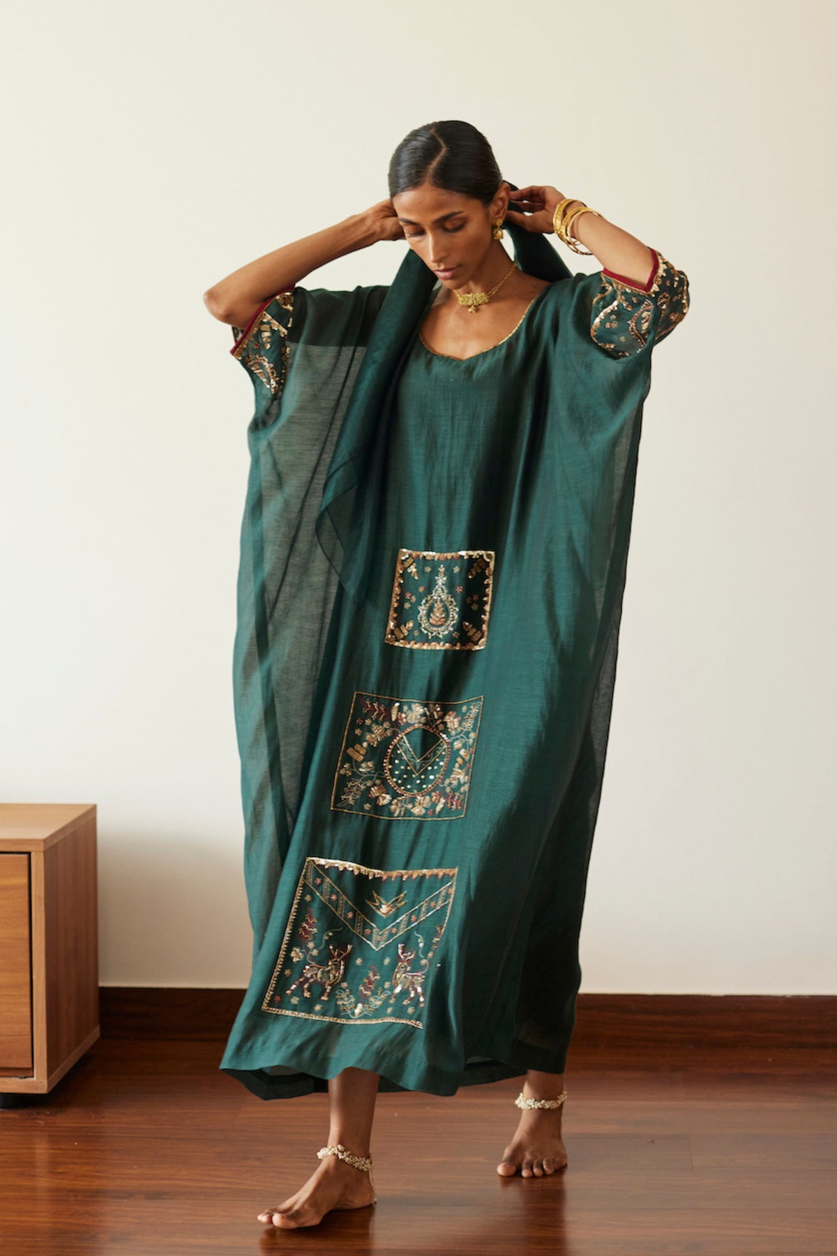 Green Akaari Kaftan