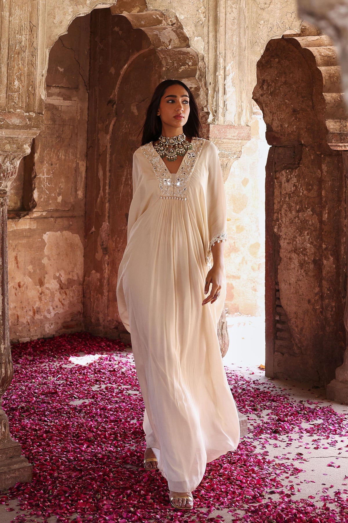 Vidhi Kaftan in Ivory