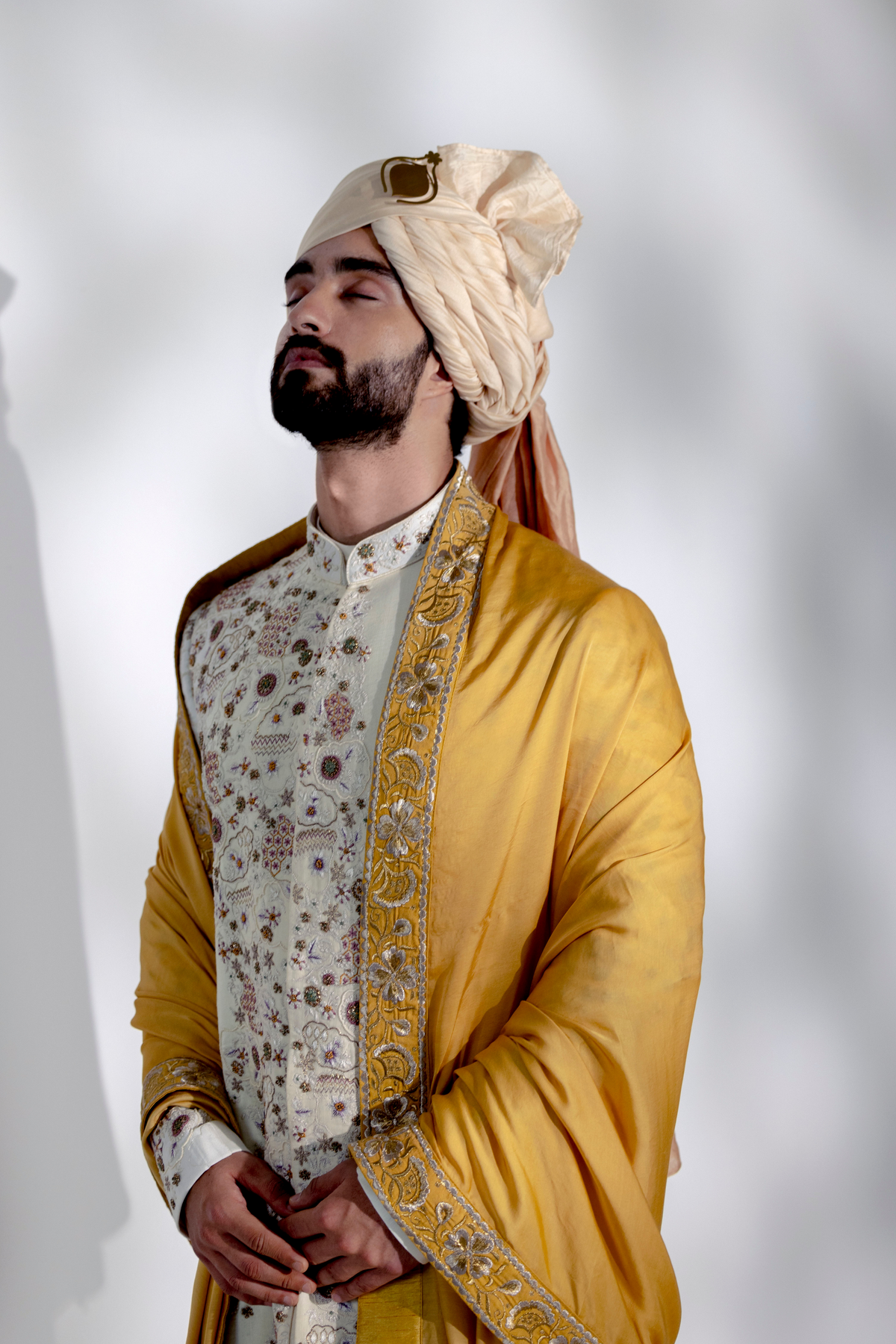 Ivory Ochre Sherwani