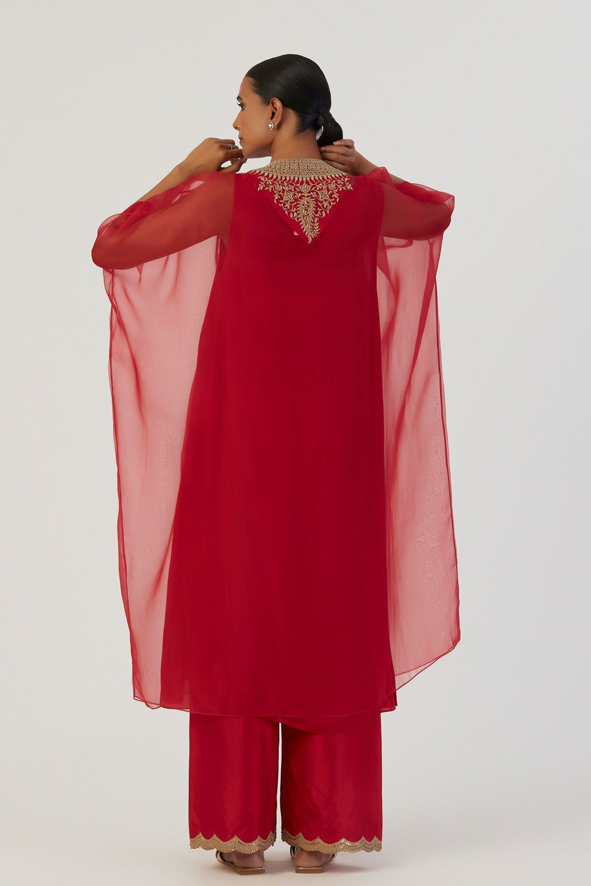 Zoya Red Kaftan and Pants