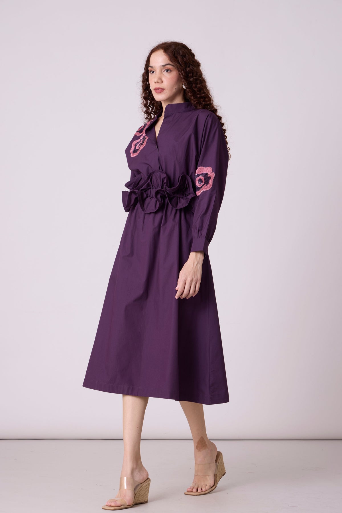 Alexa Applique Berry Purple Dress