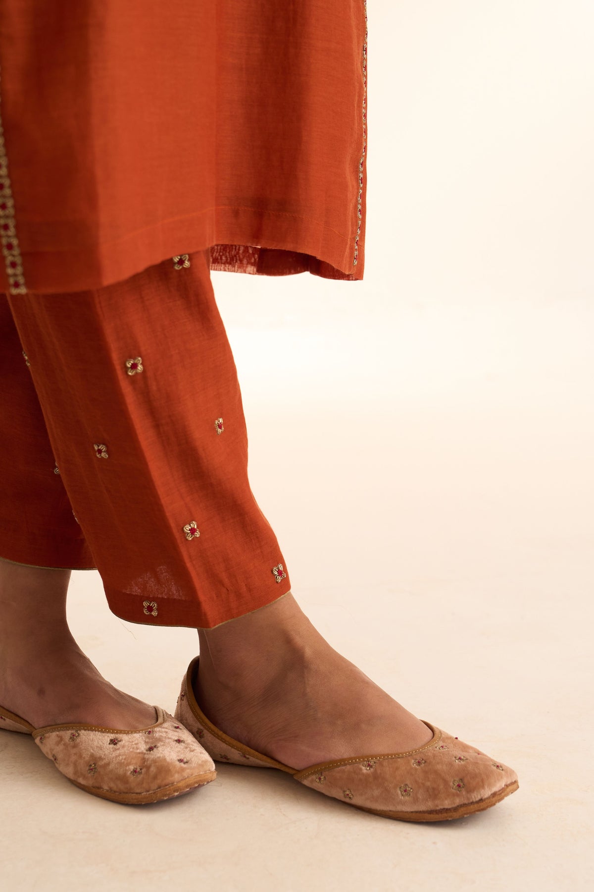 Gulnaar Rust Orange Kurta