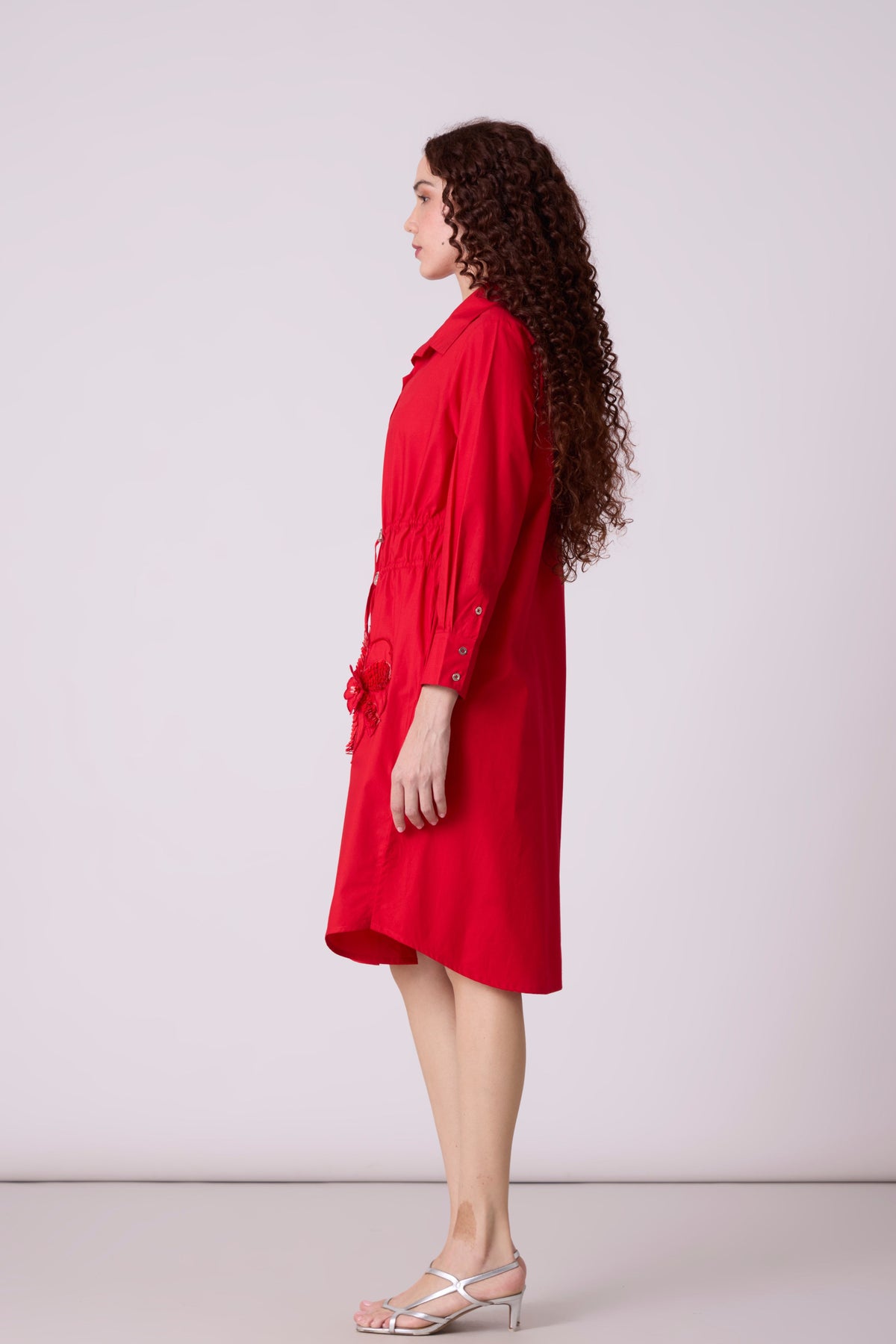 Miles Applique Paprika Red Dress