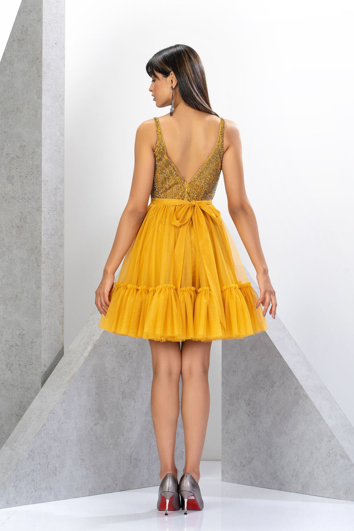 Tu Tu Mustard Mini Dress