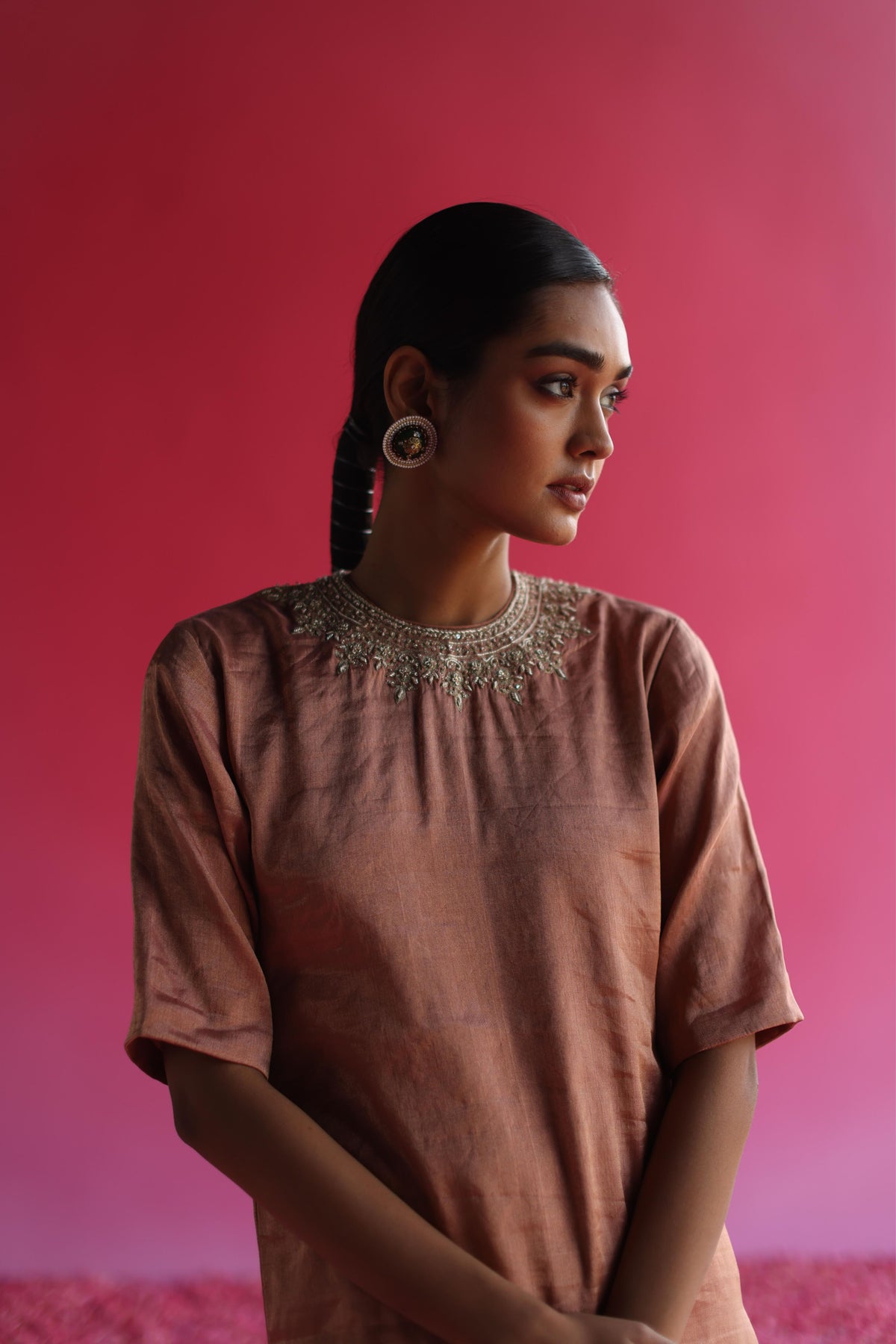 Manjari Rose Gold Kurta