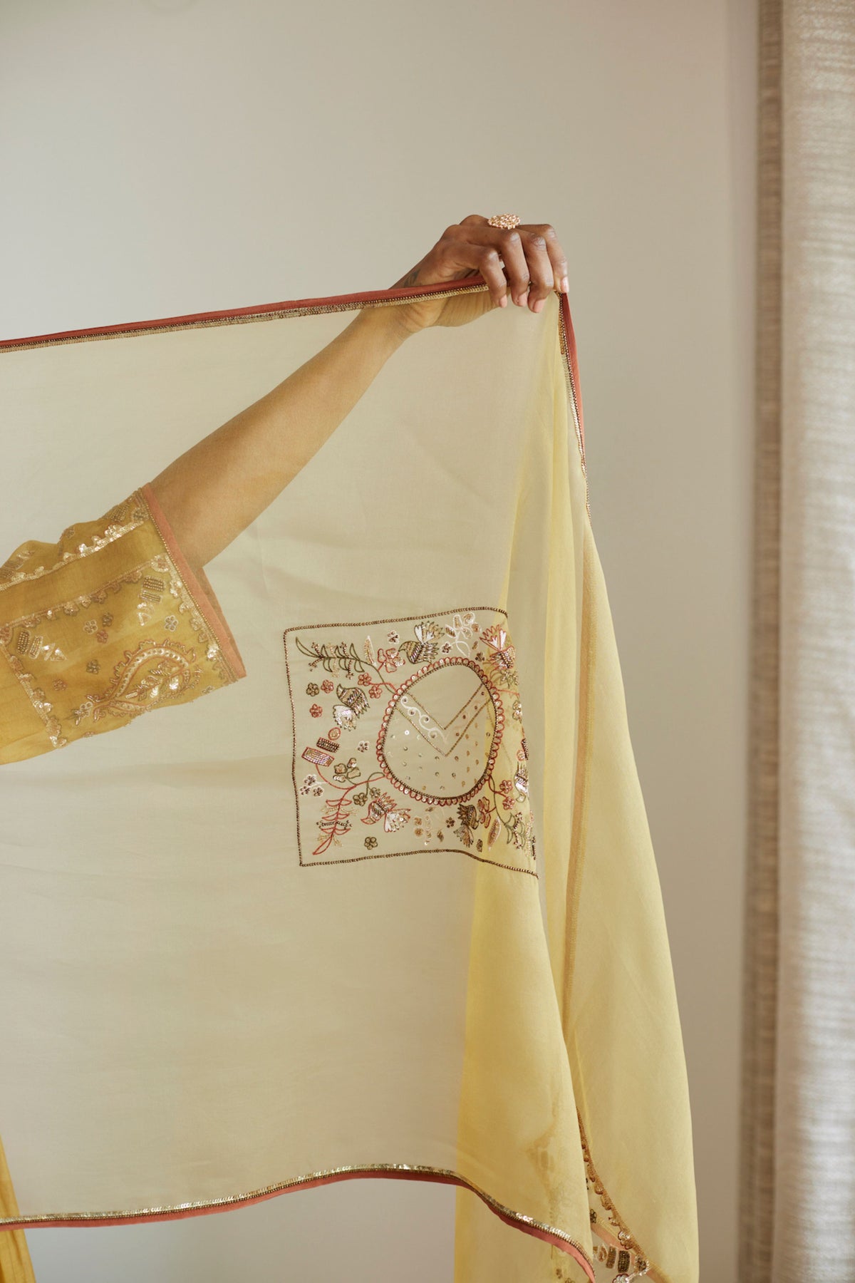 Yellow Akaari Dupatta